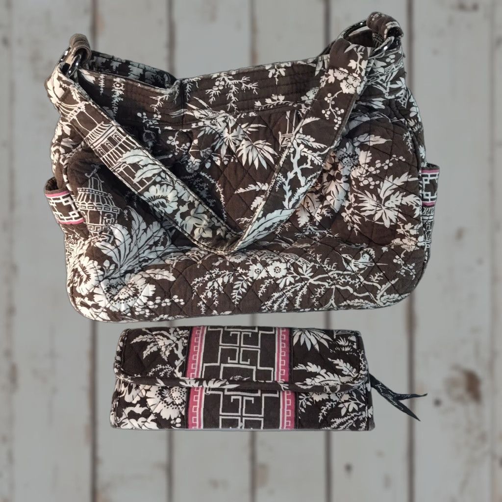 Vera Bradley Vera Bradley Medium Quilted Shoulder Bag with Matching Wallet Women Floral Cotton Casual Travel Workwear Size ONE SIZE - 1 Thumbnail