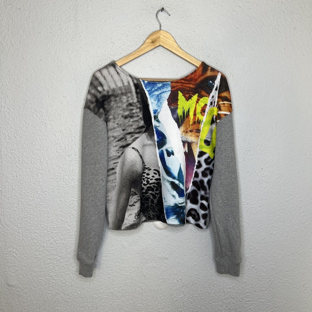 Alexander McQueen × MCQ × McQ Alexander McQueen Alexander Mcqueen MCQ Sweatshirt Blouse Full Print Grey Rare Size S / US 4 / IT 40 - 1 Thumbnail