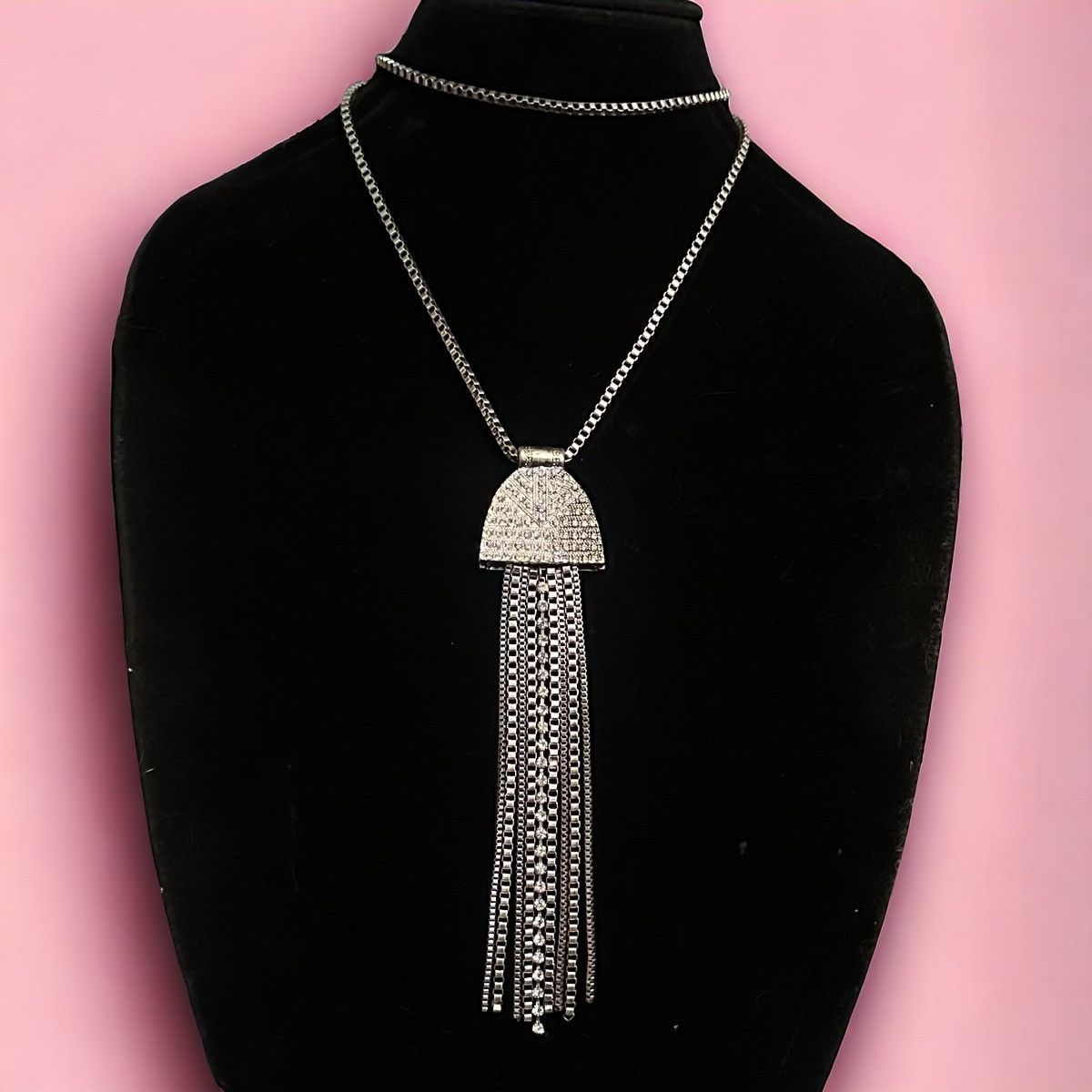 Chicos Chico’s long chain crystal chain tassel pendant necklace Size ONE SIZE - 1 Thumbnail