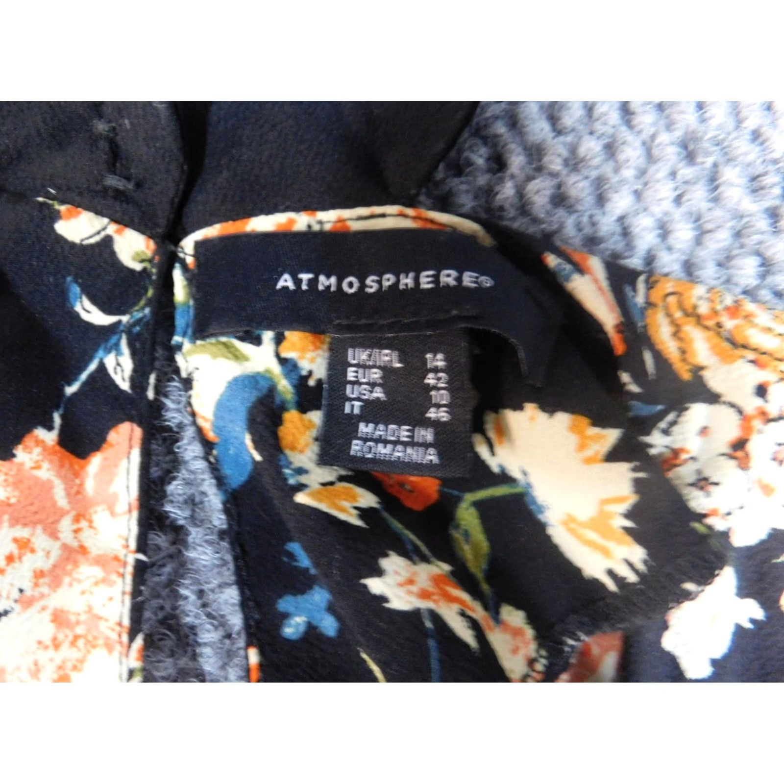 Vintage Atmosphere Blouse Womens 10 Black Floral pullover Size L / US 10 / IT 46 - 6 Thumbnail
