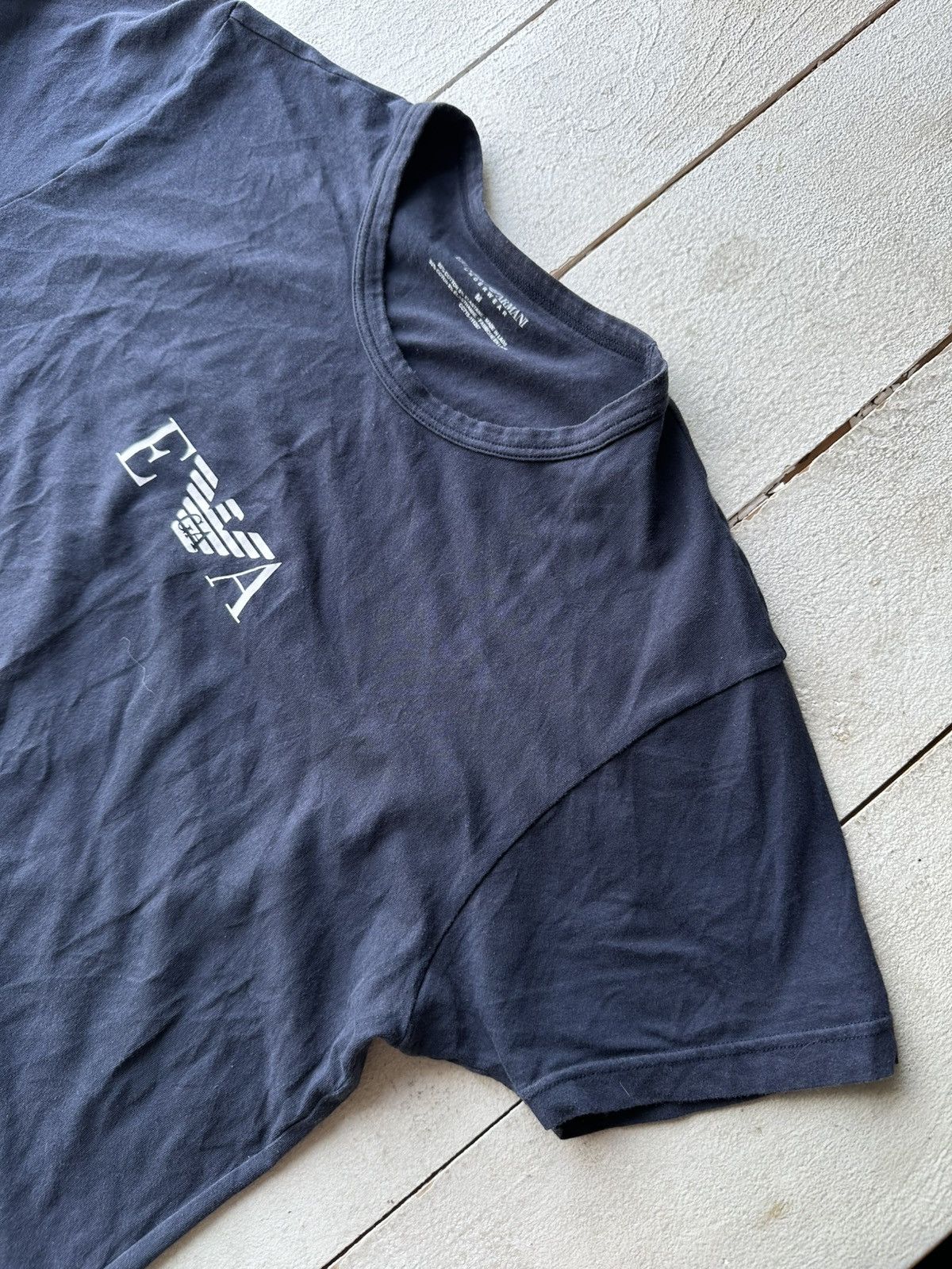 Emporio Armani 🚨Y2K Big Logo EMPORIO ARMANI T-shirt Avant Garde Size US M / EU 48-50 / 2 - 2 Thumbnail