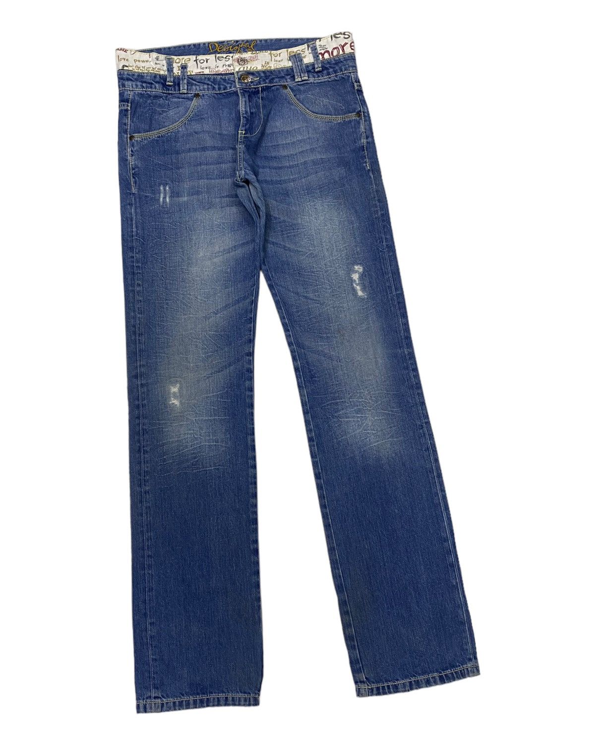 If Six Was Nine 🔥DESIGUAL DOUBLE WAIST DISTRESS DENIM JEANS PPFM STYLE Size US 33 - 4 Thumbnail