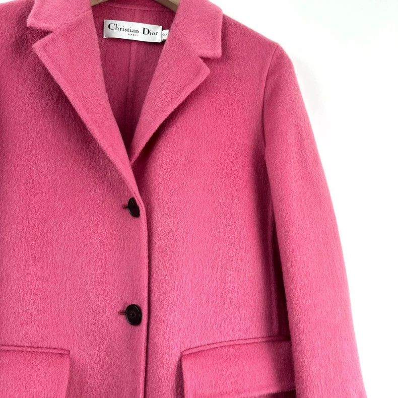Dior Dior Pink wool long coat 2505-Nextarrow Size XXS / US 00 / IT 34 - 6 Thumbnail
