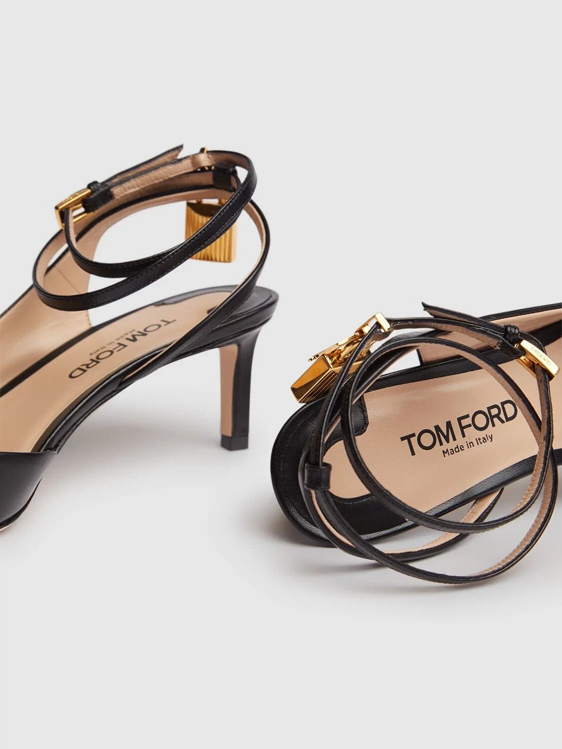 Tom Ford TOM FORD Padlock Black Leather 55mm Pumps Size US 9 / IT 39 - 3 Thumbnail