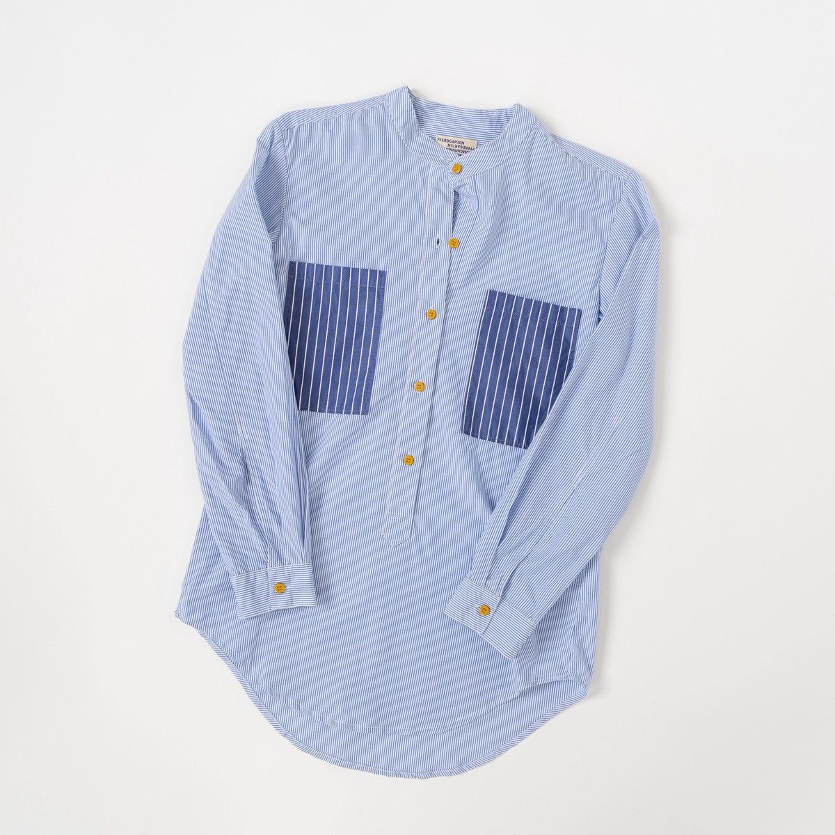 Other Baum und Pferdgarten Mens Blue Striped Shirt Mandarin Collar Size US S / EU 44-46 / 1 - 1 Thumbnail