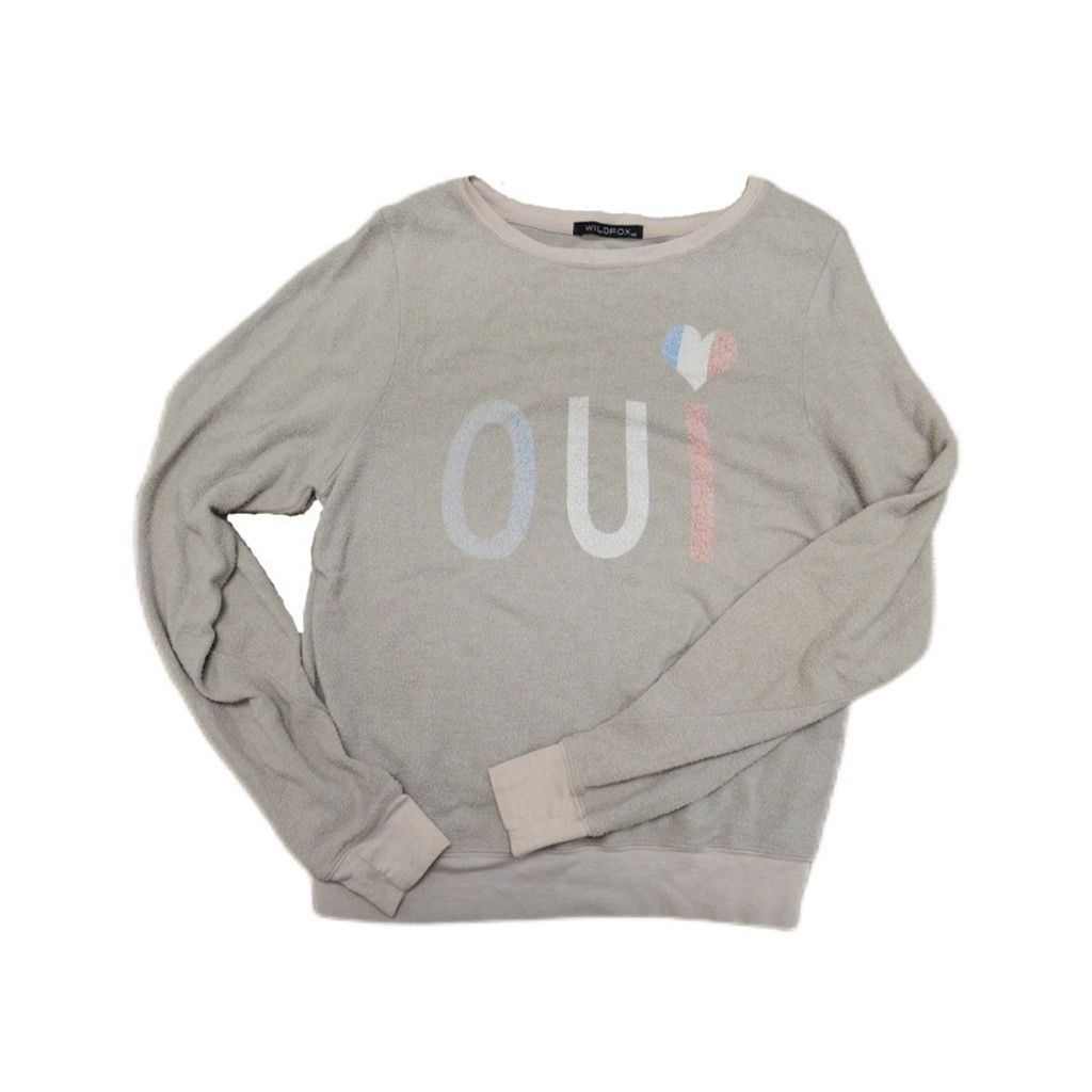 Wildfox Wildfox French Oui Soft Crewneck Long Sleeve Sweater Size XS / US 0-2 / IT 36-38 - 3 Thumbnail