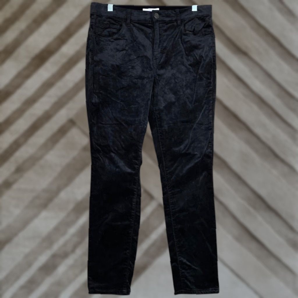 Loft LOFT Womens Jeans Black Velvet Mid Rise Skinny Stretch 8 in Regular 30in Waist 8 27 in Inseam Mens Womens Girls Size 30" / US 8 / IT 44 - 1 Thumbnail