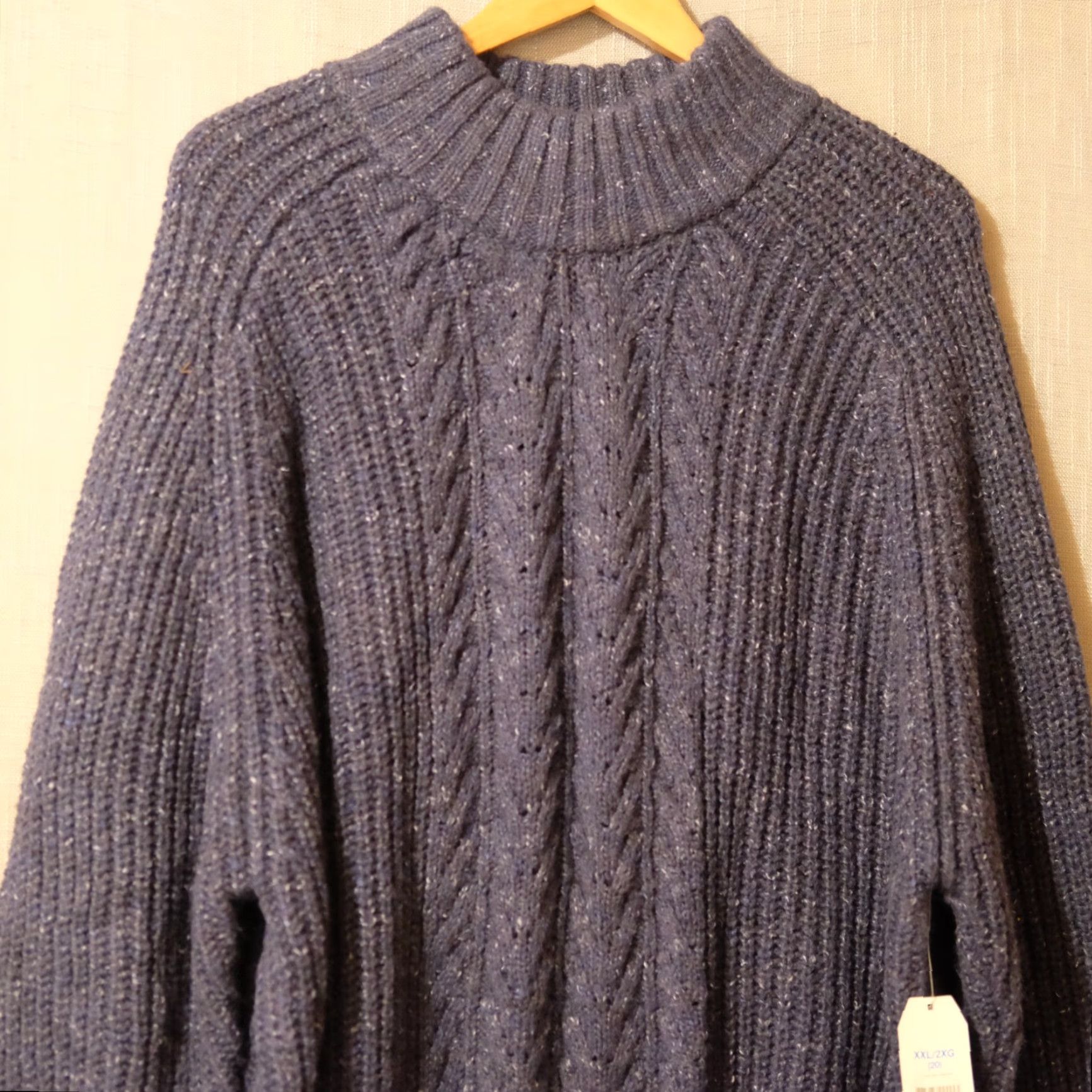 Vintage VINTAGE Time and Tru Mock Neck Sweater Navy Pullover Women's XXL (20) #A11-32 Size XXL / US 16-18 / IT 52-54 - 2 Thumbnail