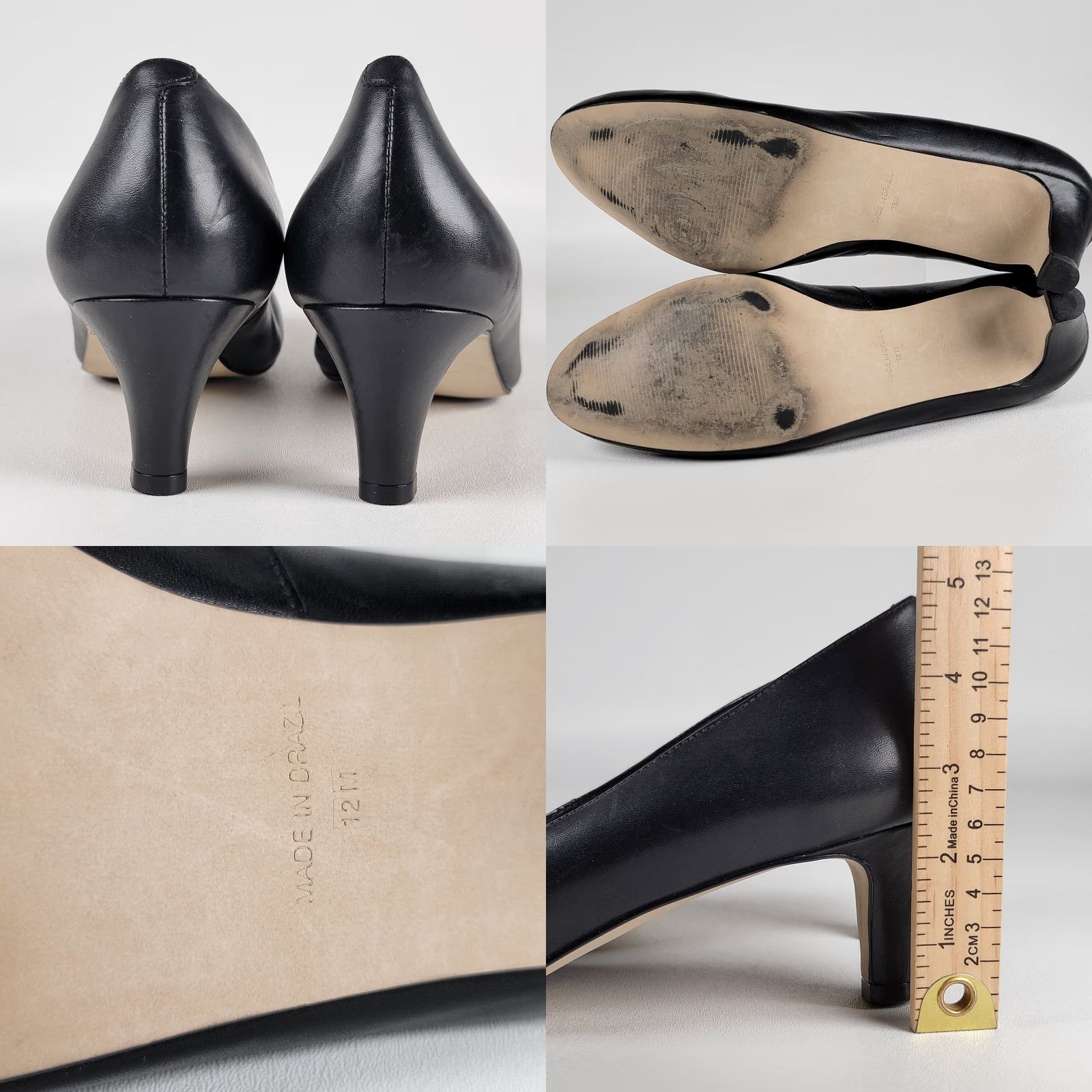 Vintage VINTAGE Walking Cradles Majorie Pumps Women's Black Leather Pump Kitten Heel 12 M Shoes Formal Size US 10 / IT 40 - 8 Thumbnail