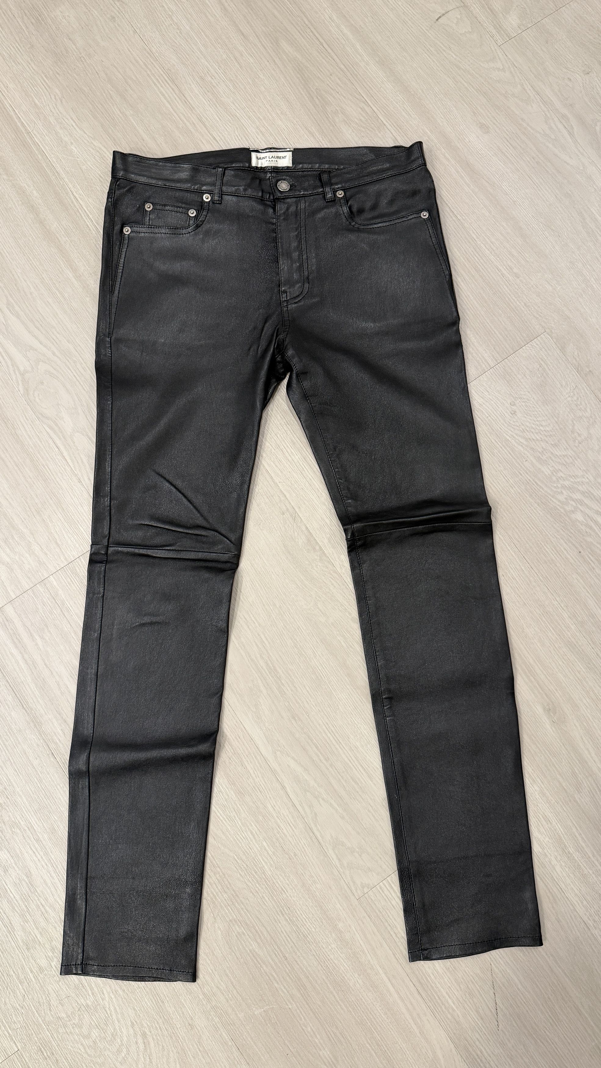 Saint Laurent Paris Saint Laurent Lambskin leather pants Size US 32 / EU 48 - 1 Thumbnail