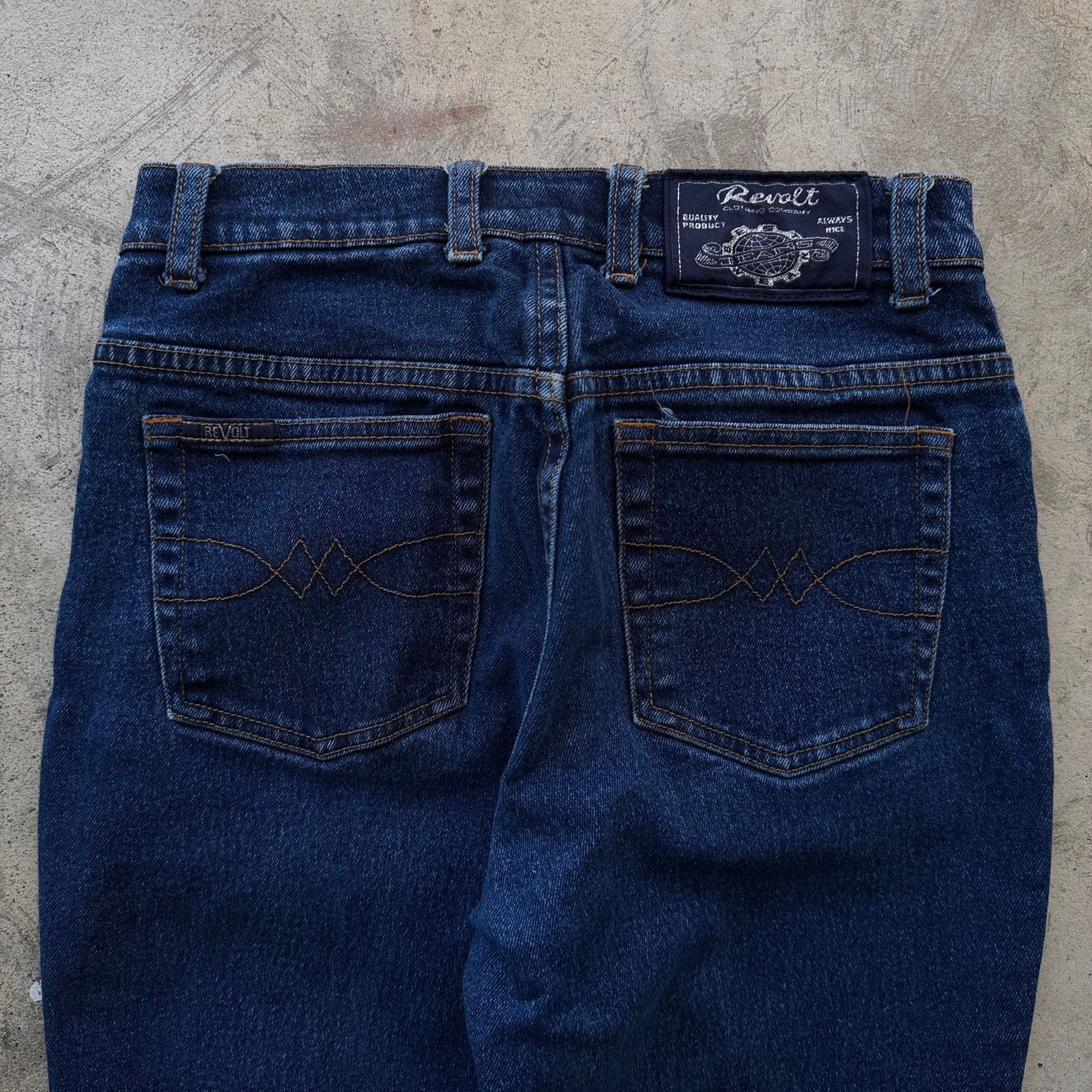 Other Vintage y2k Jean Dark Wash High Rise Flare Leg wide Jeans Size 24" / US 00 / IT 34 - 2 Thumbnail