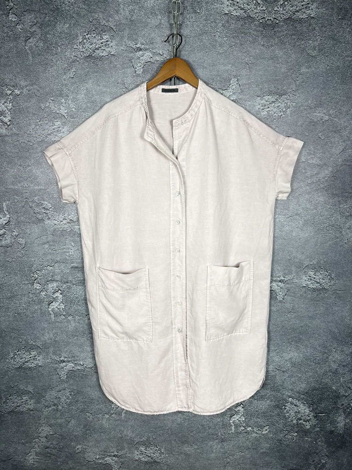 OSKA Oska Oversized Cap Sleeve Pockets Linen Lagenlook Dress Size M / US 6-8 / IT 42-44 - 2 Thumbnail