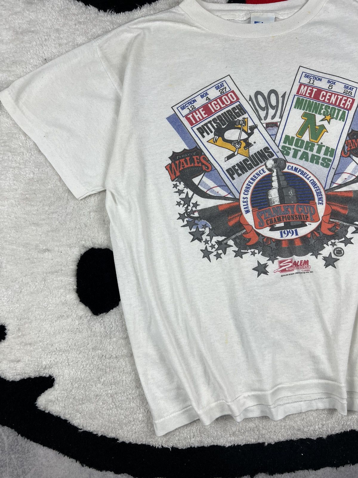 NHL Vintage Penguins 1991 Northstars Stanley Cup Final USA Tee Size US XL / EU 56 / 4 - 2 Thumbnail