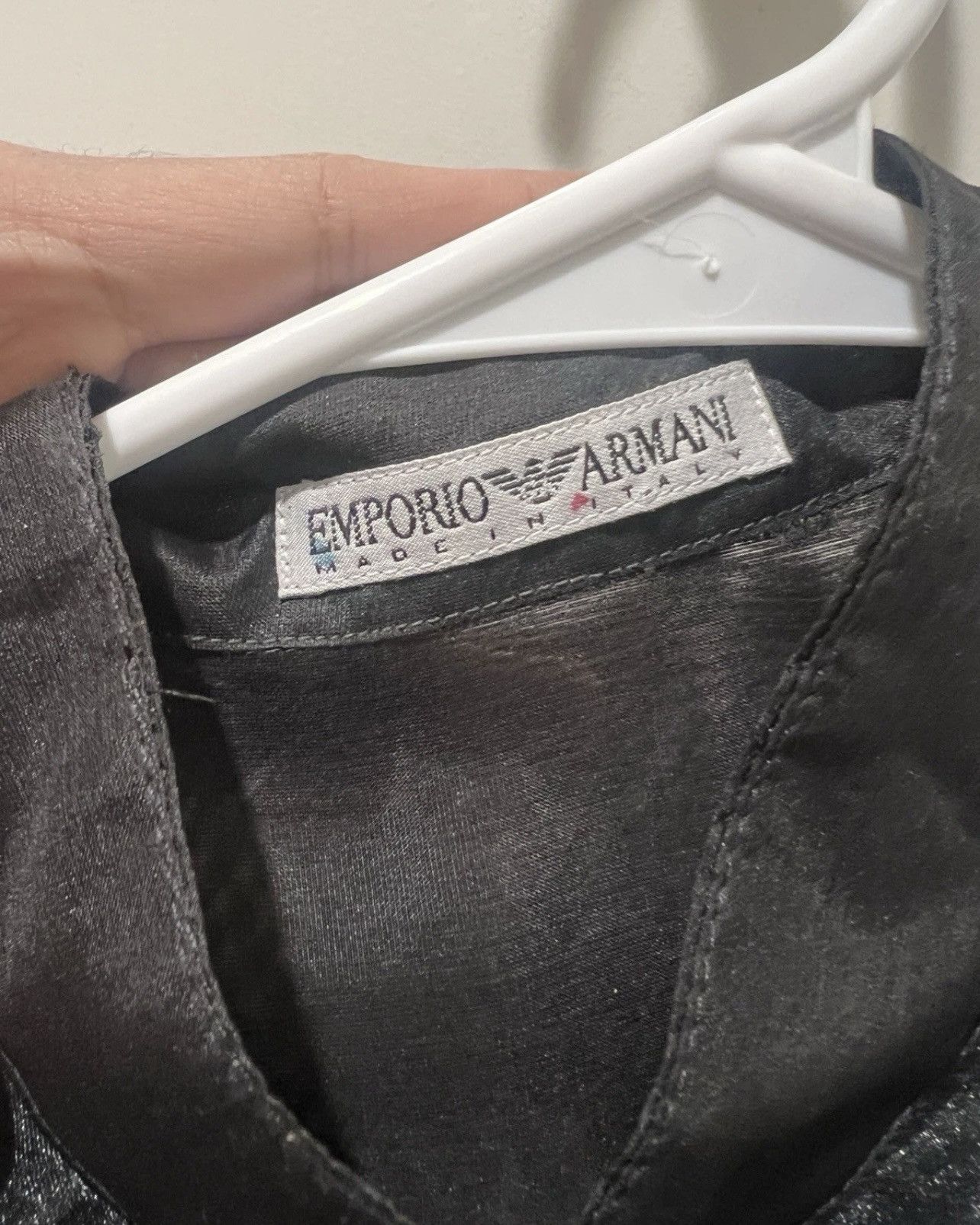 Emporio Armani Vintage 1980-90 Emporio Armani Silk Ruffle Blouse Size M / US 6-8 / IT 42-44 - 2 Thumbnail