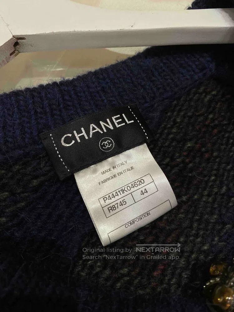 Chanel Chanel 12a Mumbai Tibetan green glazed buckle knitted coat Size M / US 6-8 / IT 42-44 - 6 Thumbnail
