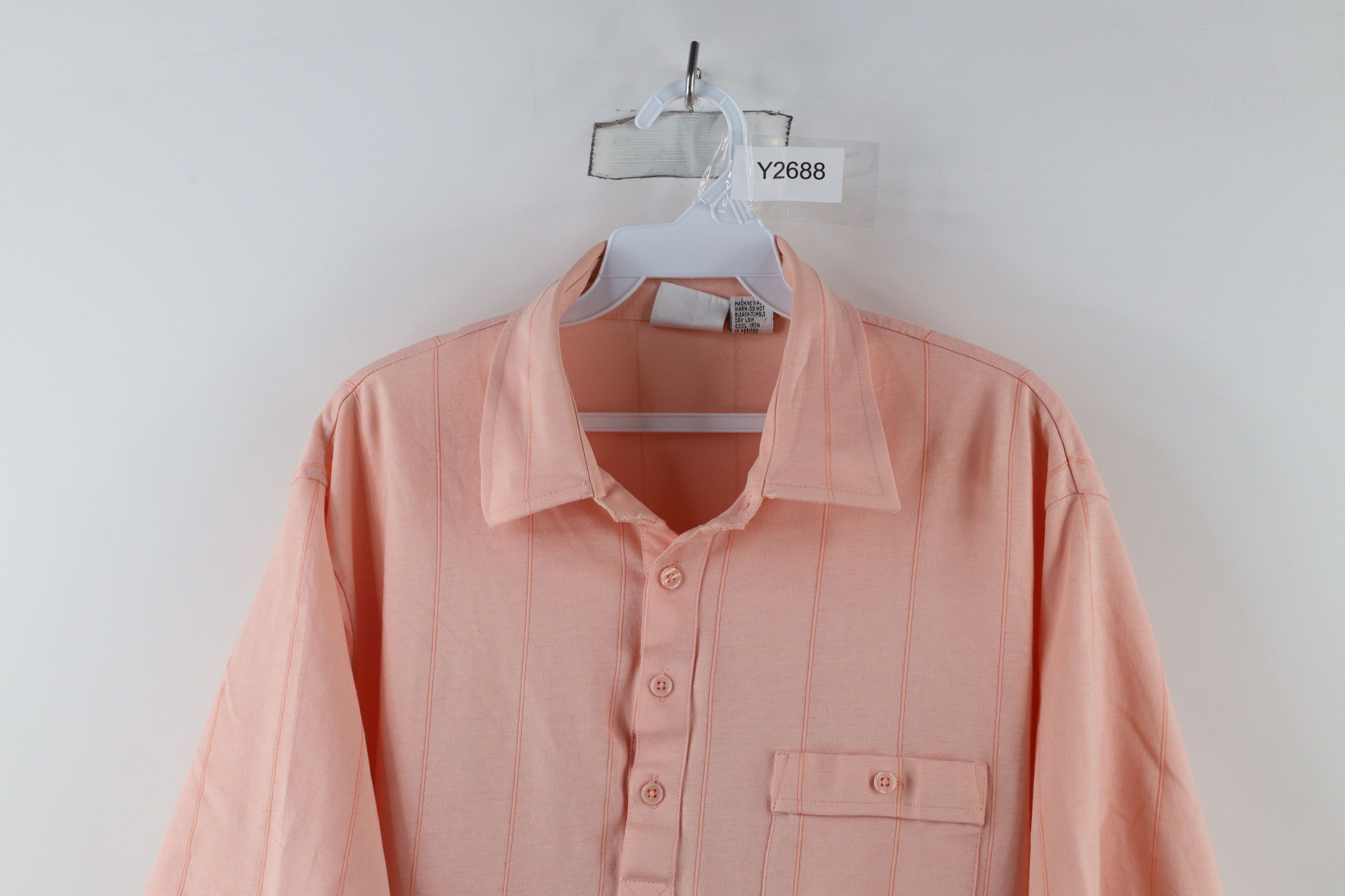Vintage Vintage 90s Streetwear Striped Knit Collared Polo Shirt Pink Size US XL / EU 56 / 4 - 2 Thumbnail