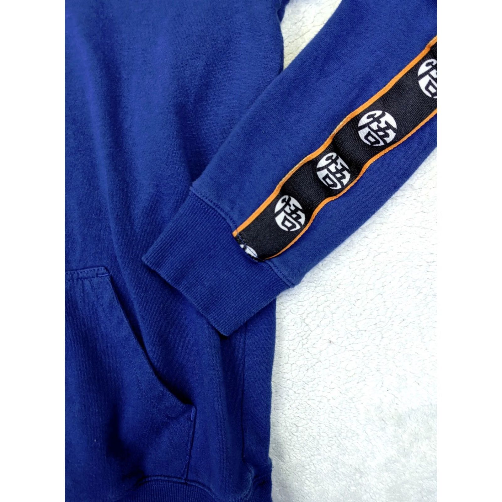 KangaROOS Dragonball Z Mens M Blue Hoodie Kangaroo Pullover Fleece Arm Stripe Drawstring Size US M / EU 48-50 / 2 - 2 Thumbnail