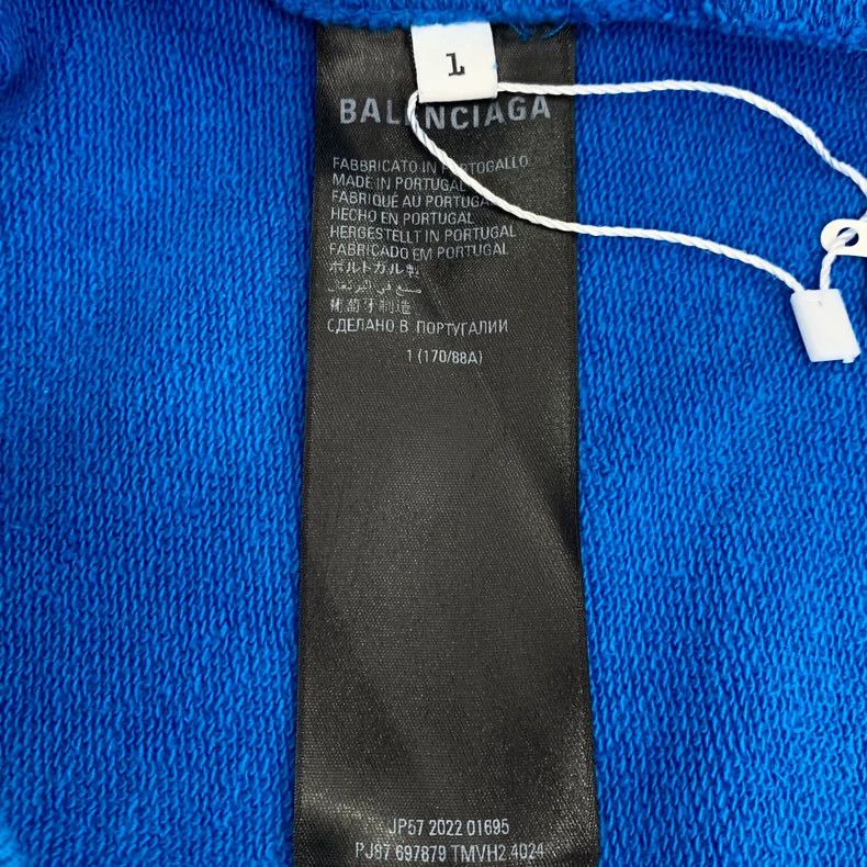Balenciaga Balenciaga Blue logo monogrammed cotton hooded long-sleeve Size US L / EU 52-54 / 3 - 6 Thumbnail