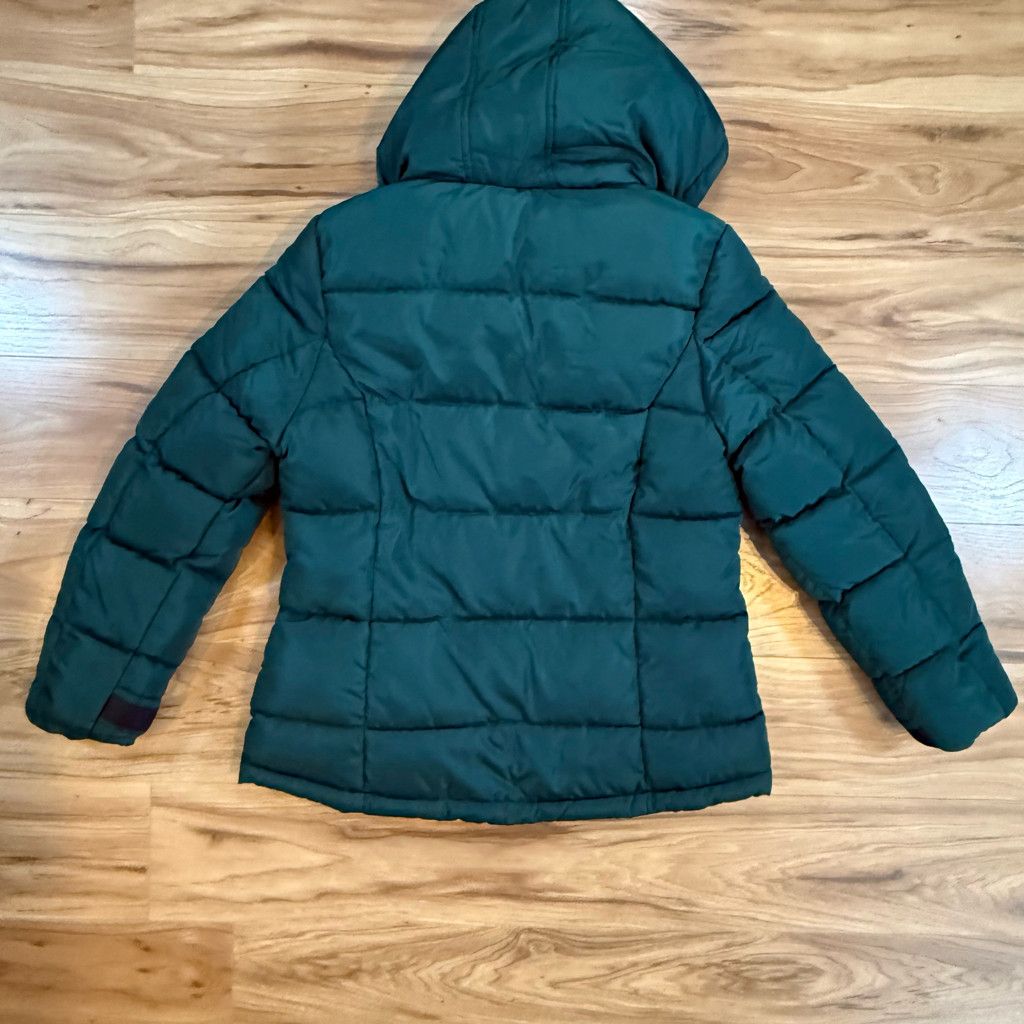 Jordan Brand Canada Weathergear Girls Youth Hooded Puffer Jacket Green M Size XS / US 0-2 / IT 36-38 - 2 Thumbnail