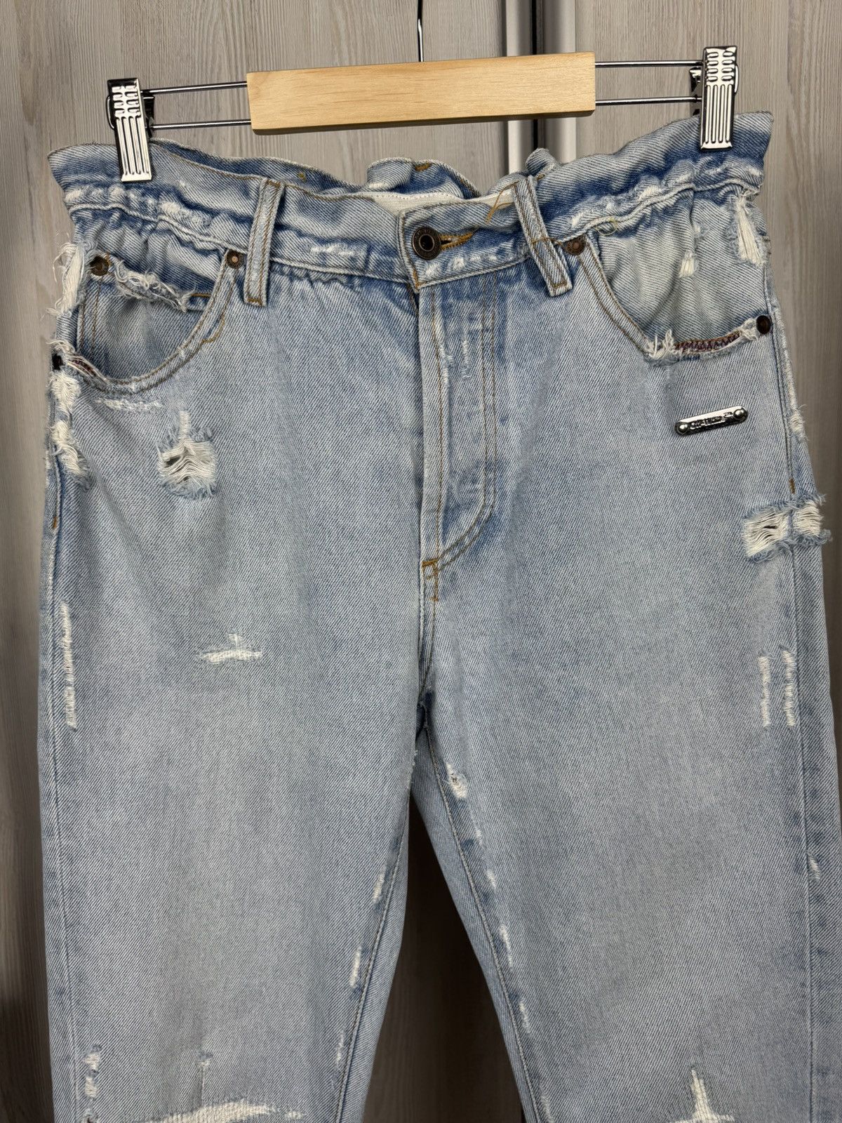 Off-White Off-White light blue distressed denim womens jeans Size 28" / US 6 / IT 42 - 3 Thumbnail
