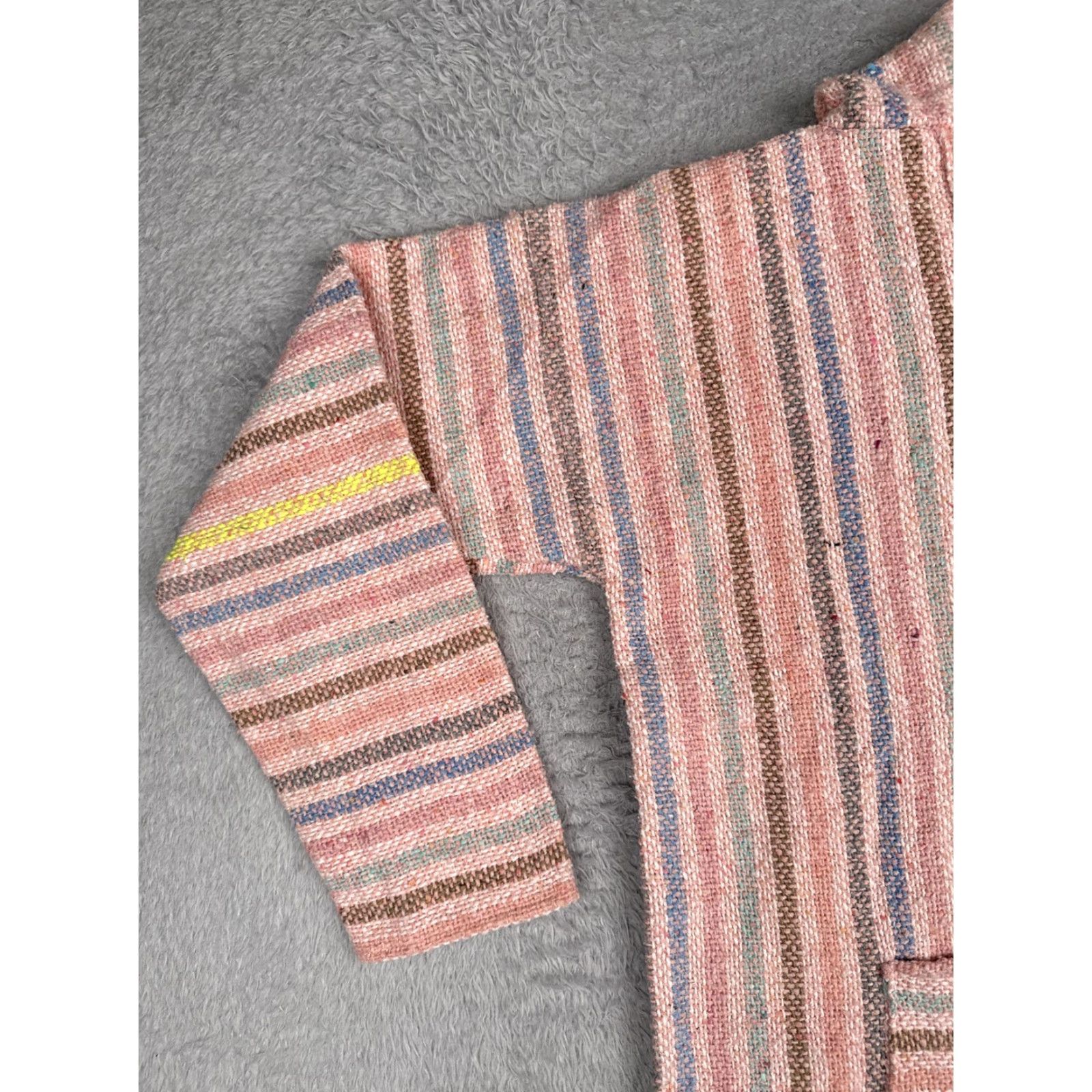 Vintage MACO Hoodie Mens M Pink Striped Baja Kangaroo Pocket Hippie Bohemian Beach Pullover Hooded V-Neck Shirt/Ho odie (Note: length constraint) Size US M / EU 48-50 / 2 - 3 Thumbnail