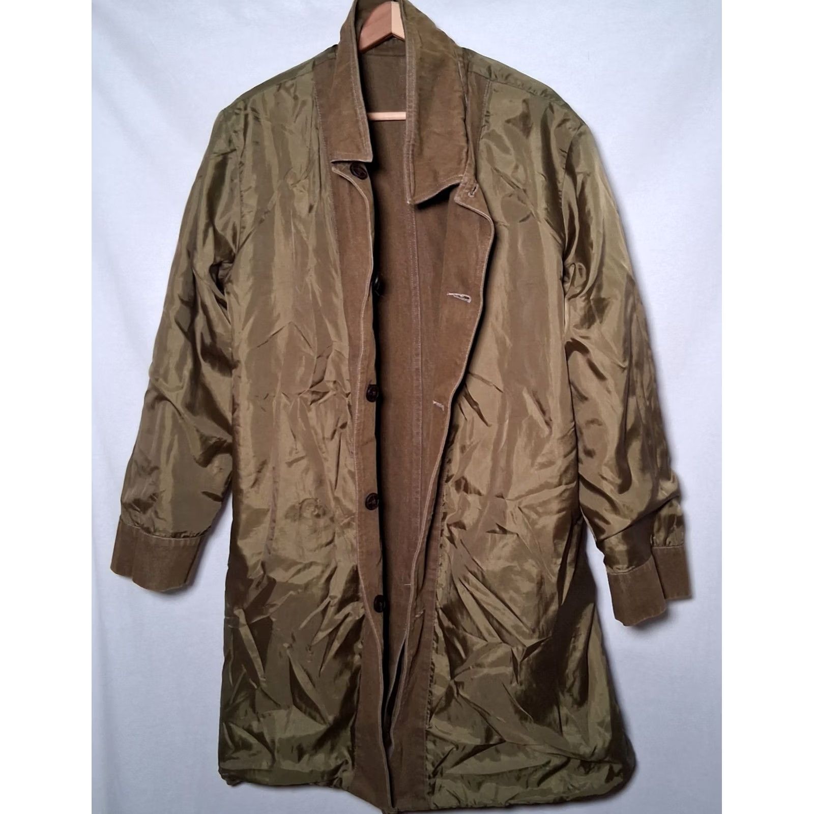 Denim & Co. VINTAGE Denim & Co Trench Coat Jacket Women Plus 1X Army Green Utility Denim Coat Jacket Army Grunge 90s Mens Womens Size XL / US 12-14 / IT 48-50 - 4 Thumbnail