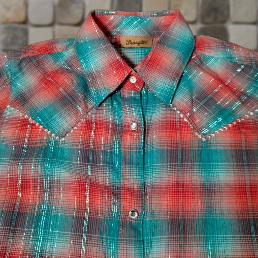 Wrangler VINTAGE Wrangler Women's Western Shirt XS Long Sleeve Plaid Rhinestone Snap Cowgirl Rodeo Rodeo Western Style Size XS / US 0-2 / IT 36-38 - 1 Thumbnail