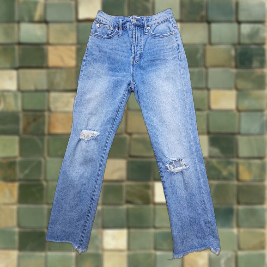 Madewell Madewell The Perfect Vintage Jeans Womens 25 Blue Distressed Denim 25" Inseam Size 42" / US 20 - 1 Thumbnail