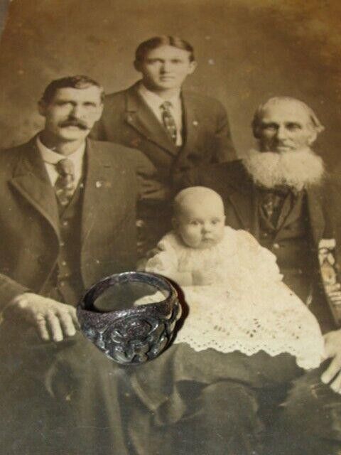 Designer Antiqued Sterling Silver World War II 2 Oval Army Ring Size ONE SIZE - 2 Thumbnail