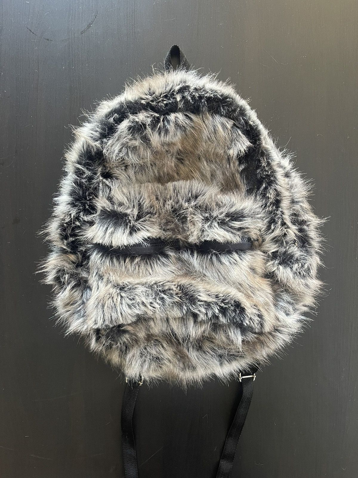 image of 1 Of 1 Unreleased Ends Repair Frosted Fur Backpack in White, Men's
