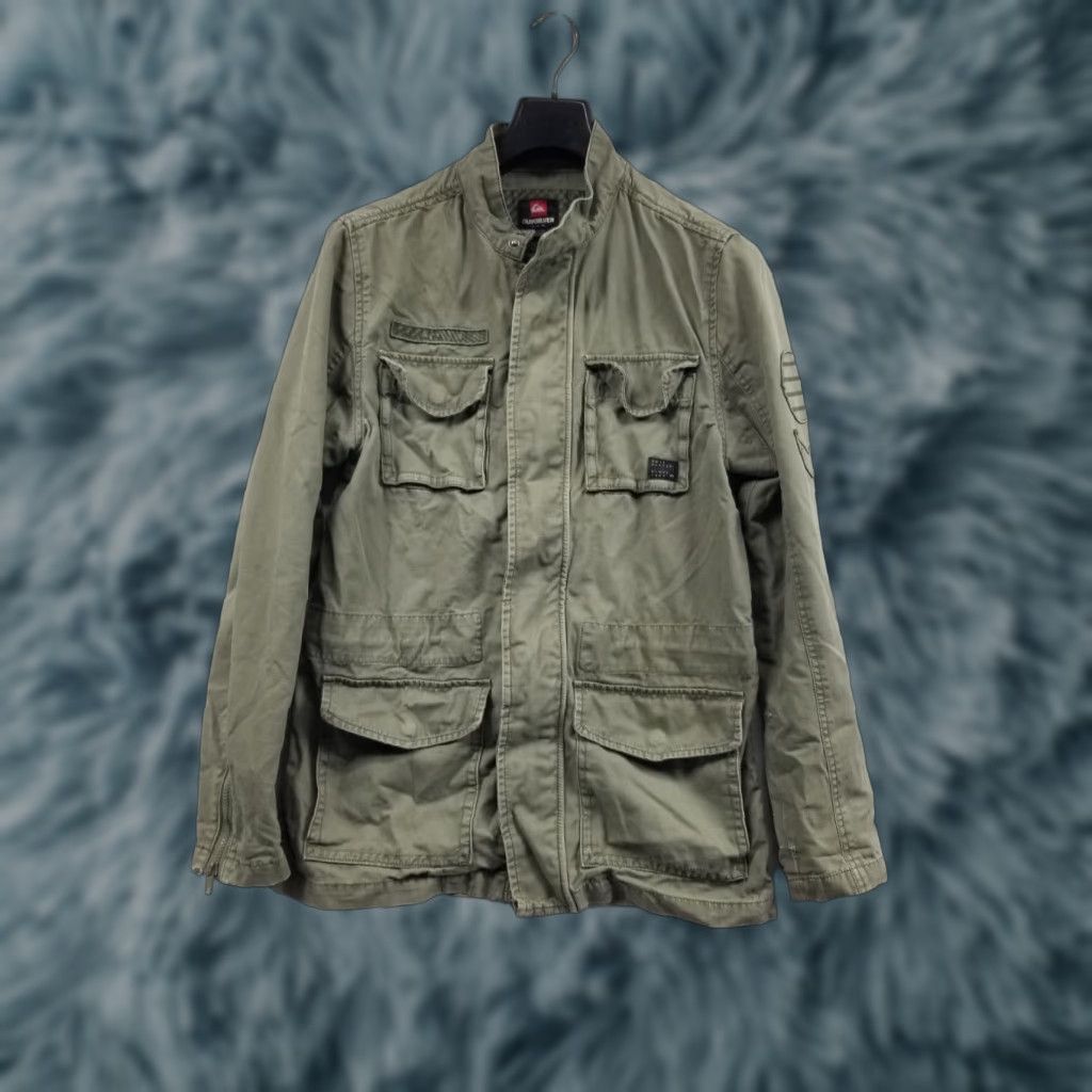 Olive VINTAGE Quicksilver Military Jacket Army Olive Green Men Size Medium Distressed Size US M / EU 48-50 / 2 - 1 Thumbnail