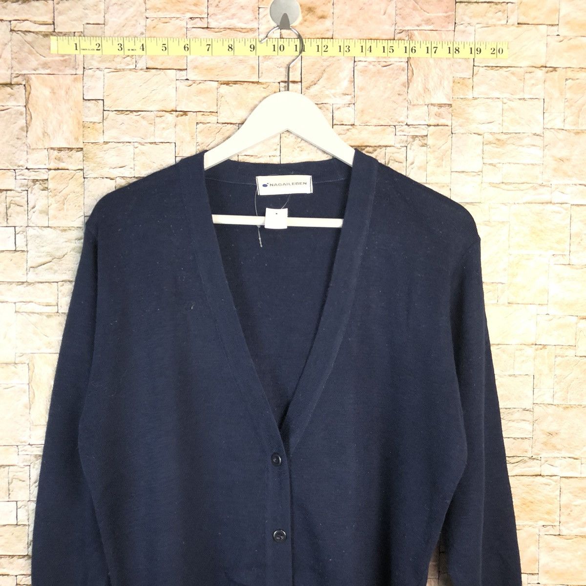 Homespun Knitwear × Japanese Brand Nagaileben Dark Blue Cardigan Knitwear #A856 Size US M / EU 48-50 / 2 - 2 Thumbnail