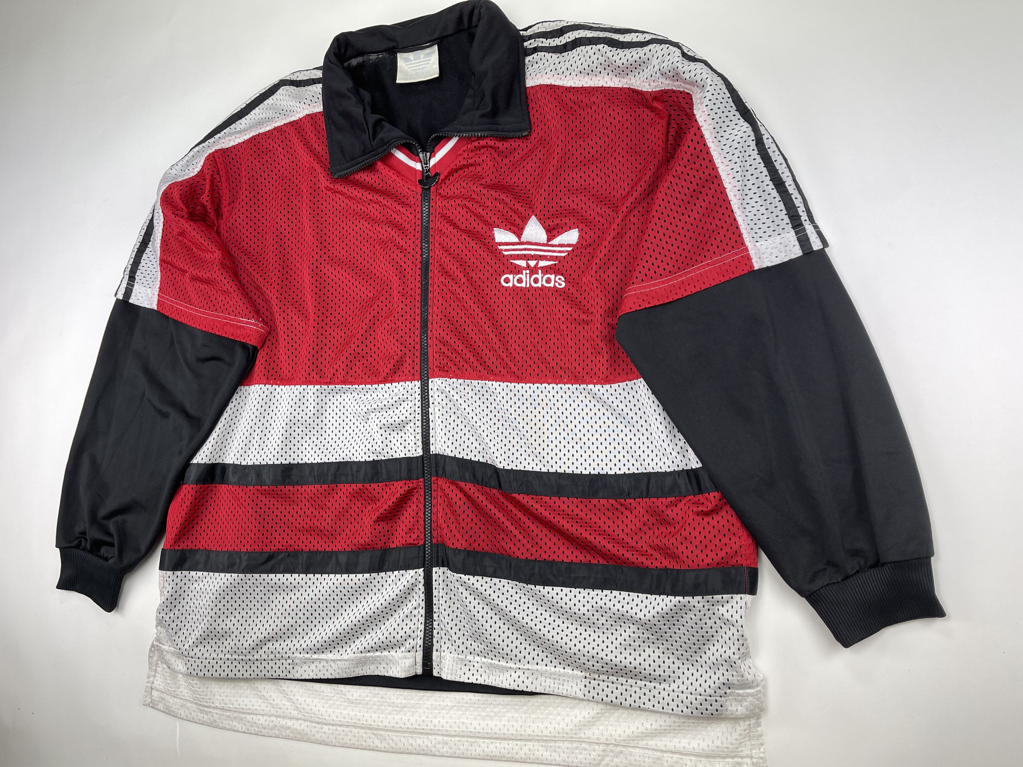 Adidas × Vintage ADIDAS jacket, vintage track top 90s hip hop Run DMC size L Size US L / EU 52-54 / 3 - 8 Thumbnail