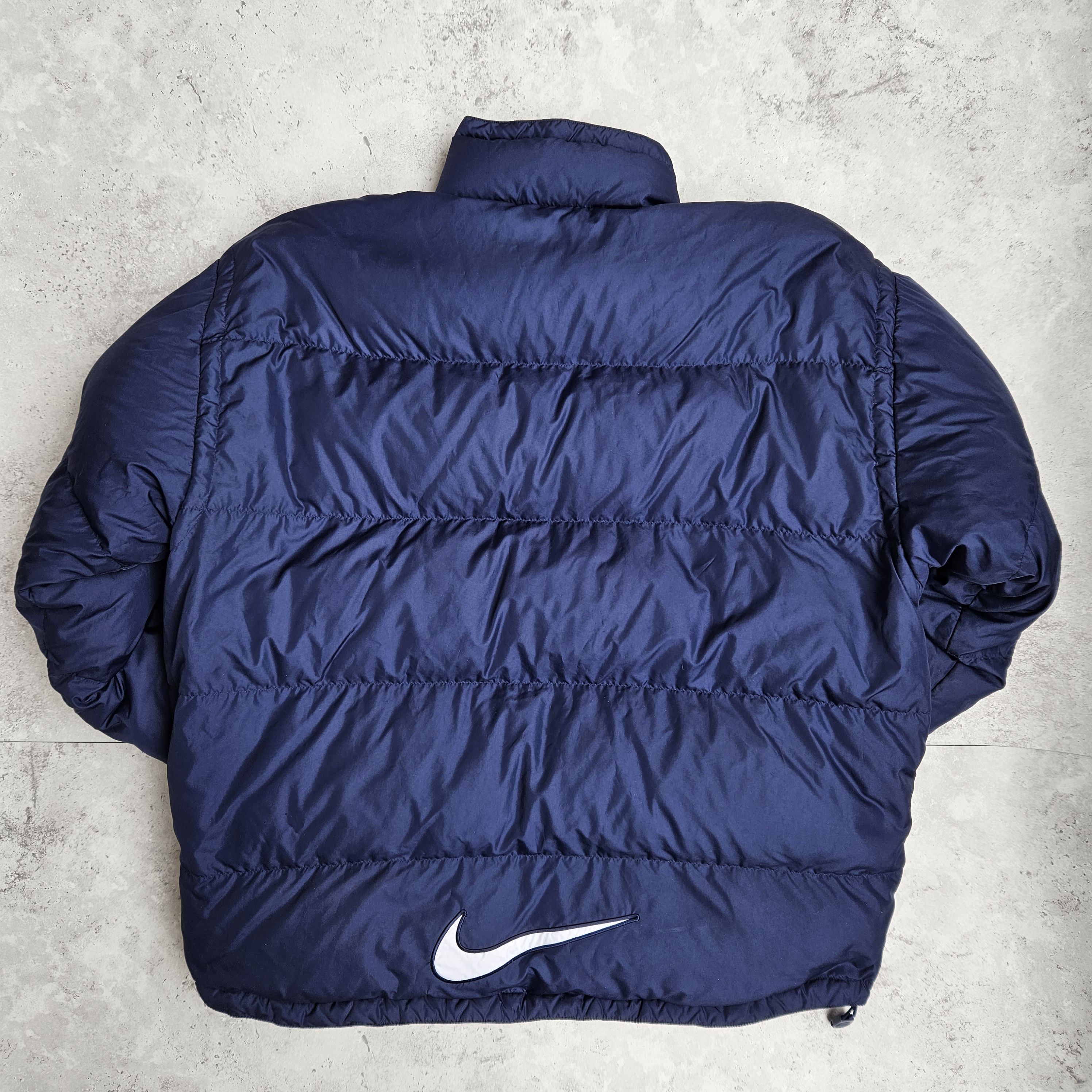 Nike × Vintage Vintage Nike Navy Puffer Swoosh Size US XL / EU 56 / 4 - 2 Thumbnail