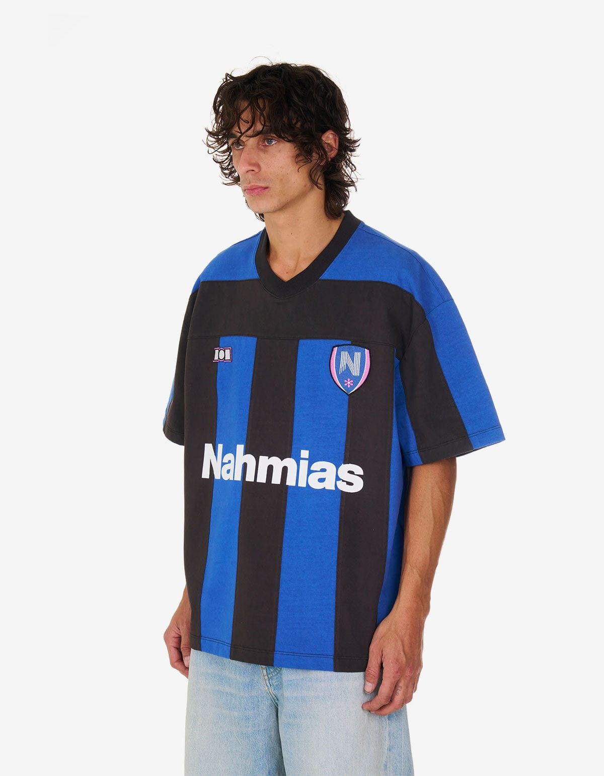 Nahmias Nahmias Blue Stripe Soccer Jersey T-Shirt Size US XS / EU 42 / 0 - 3 Thumbnail