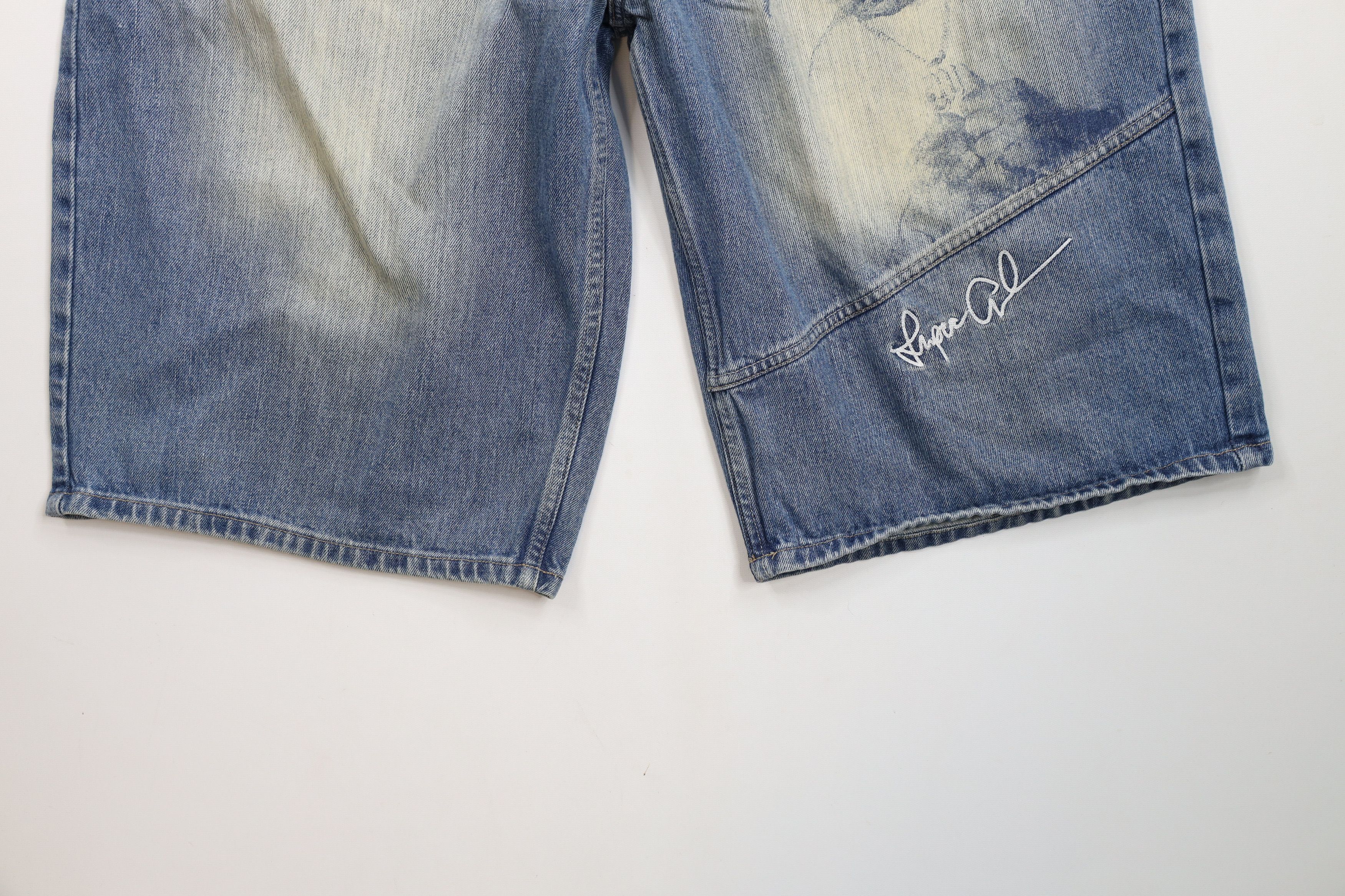 Vintage Vintage Y2K Makaveli 2Pac Tupac Shakur Baggy Denim Shorts Size US 40 / EU 56 - 4 Thumbnail