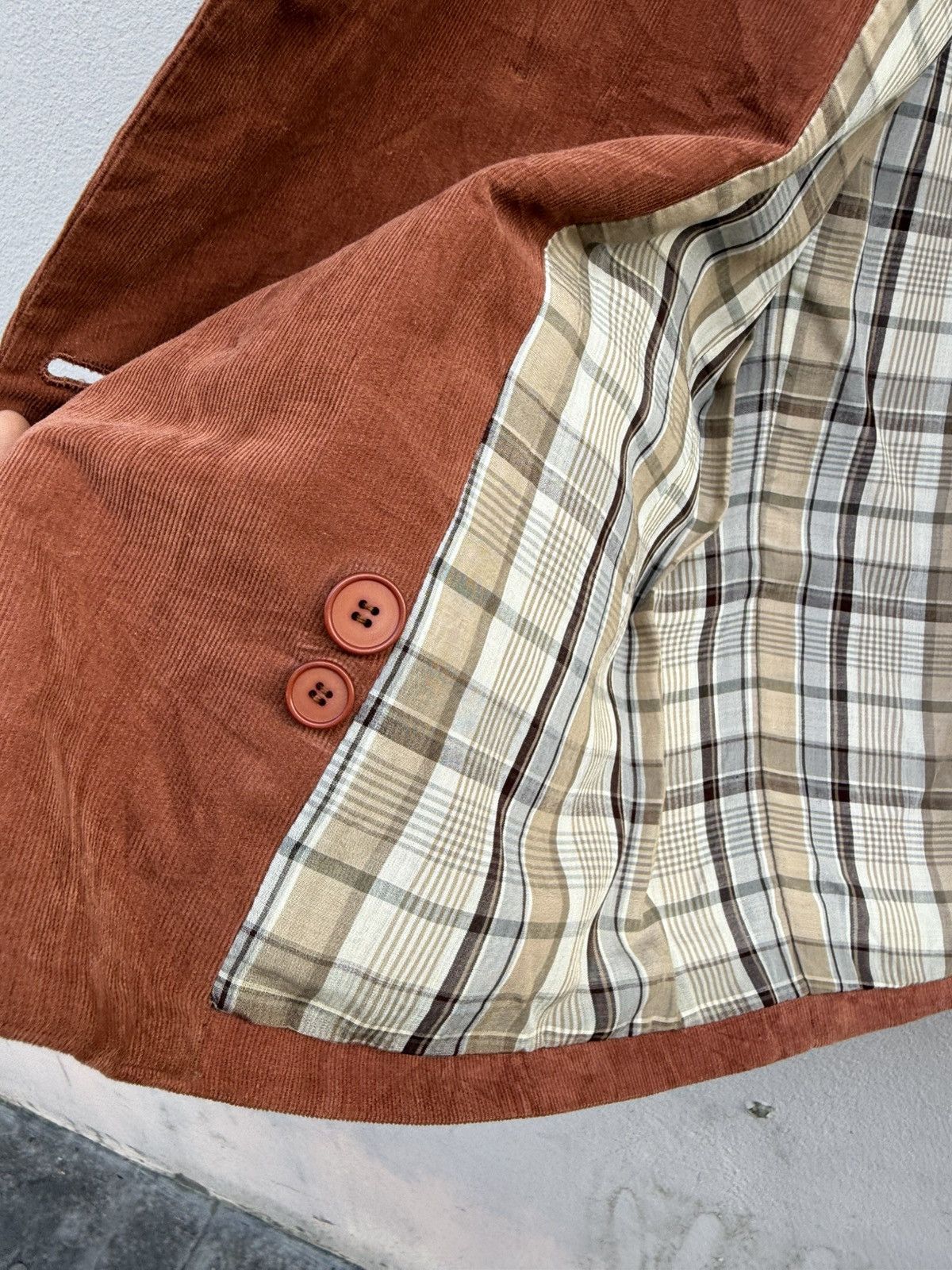 Yohji Yamamoto 💥ARCHIVED💥RARE Y’s Double Breasted Checkered Corduroy Blazer Size 38R - 8 Thumbnail