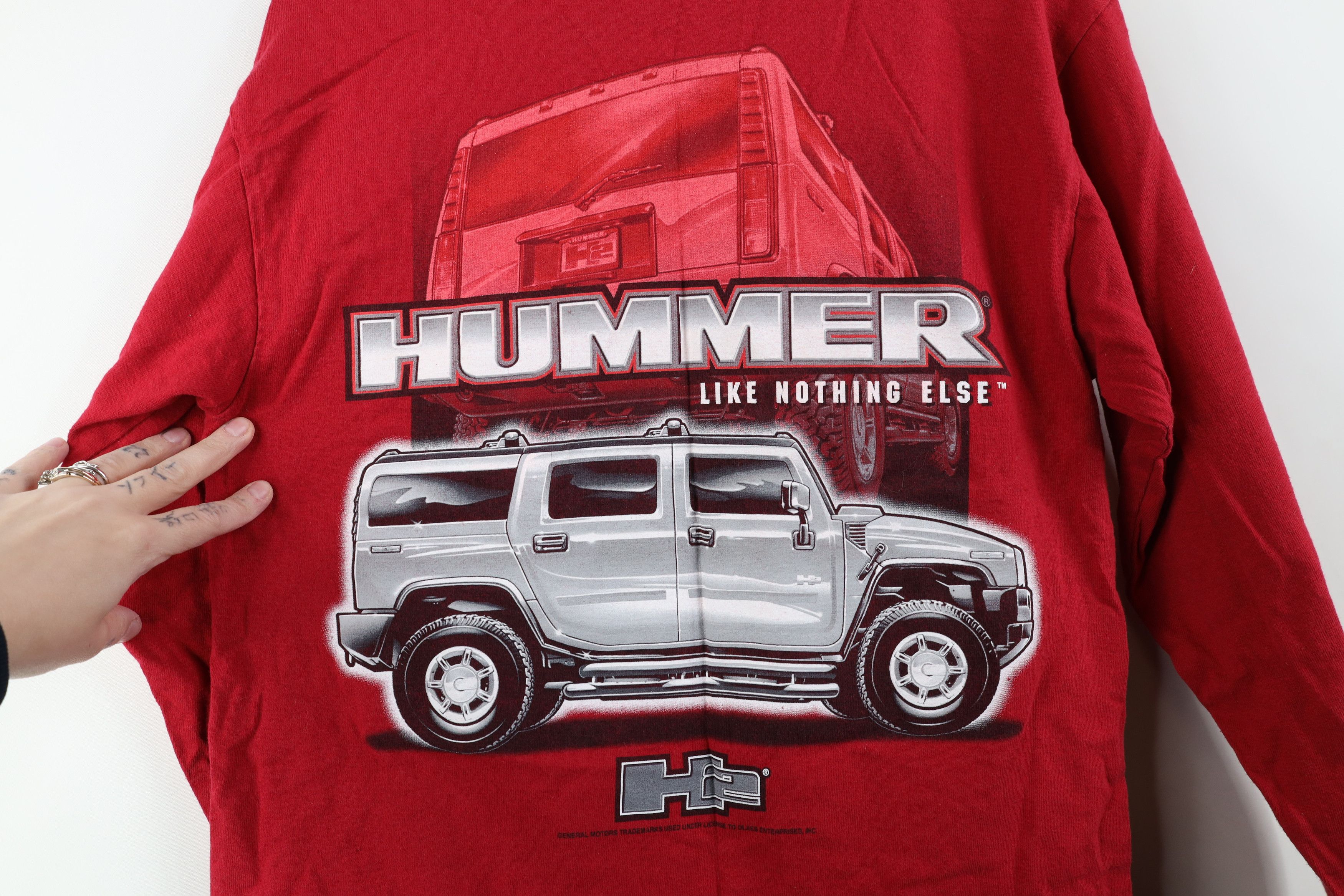 Vintage Vintage Y2K Streetwear H2 Car Long Sleeve T-Shirt Red Cotton Size US M / EU 48-50 / 2 - 10 Thumbnail