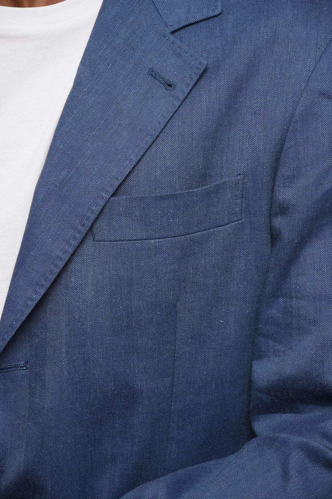 Brunello Cucinelli og1mm0725 Linen Blend Slim Fit Blazer in Blue Size US M / EU 48-50 / 2 - 3 Thumbnail