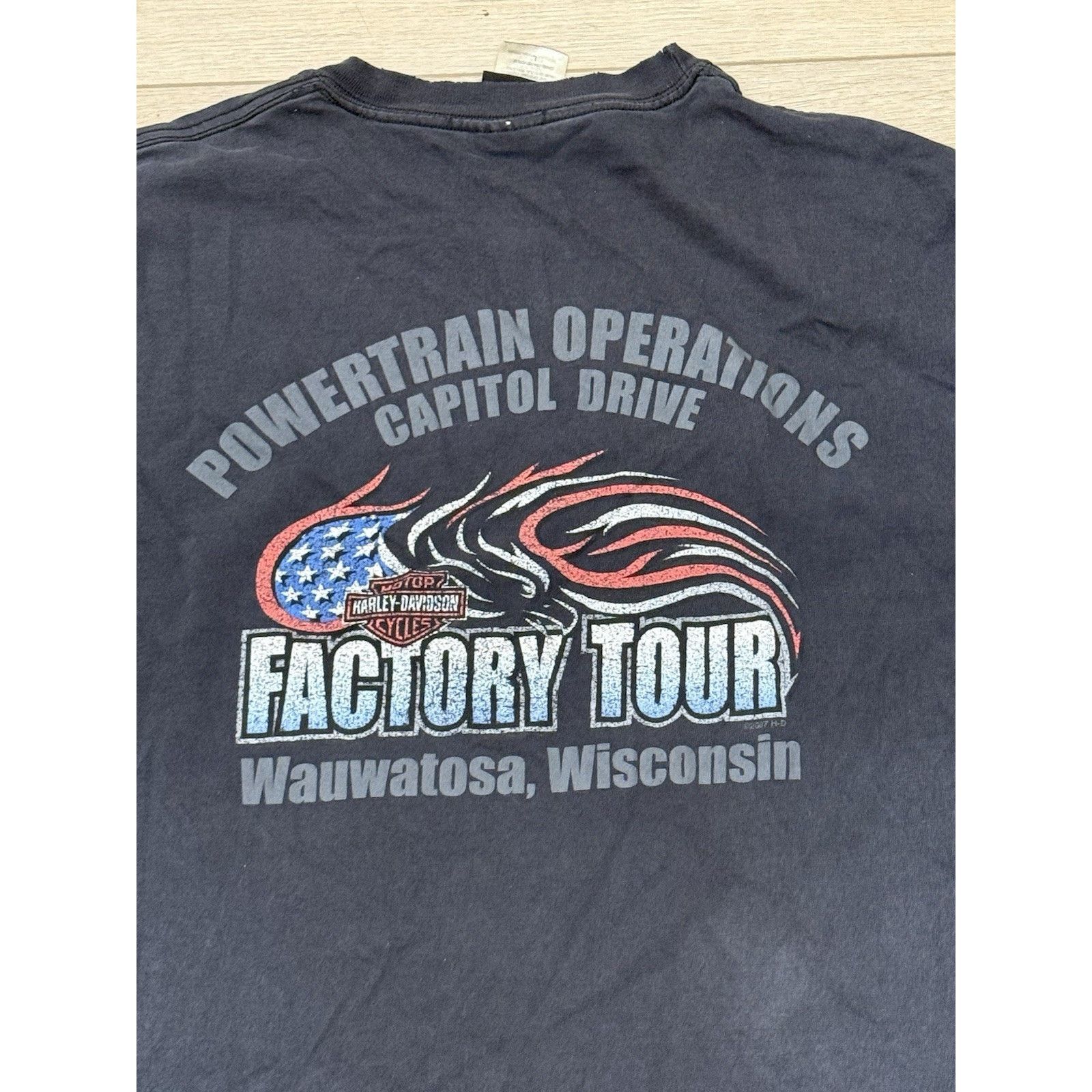 Harley Davidson Harley Davidson Graphic Tee Distressed Y2K 2007 Faded Size US L / EU 52-54 / 3 - 5 Thumbnail
