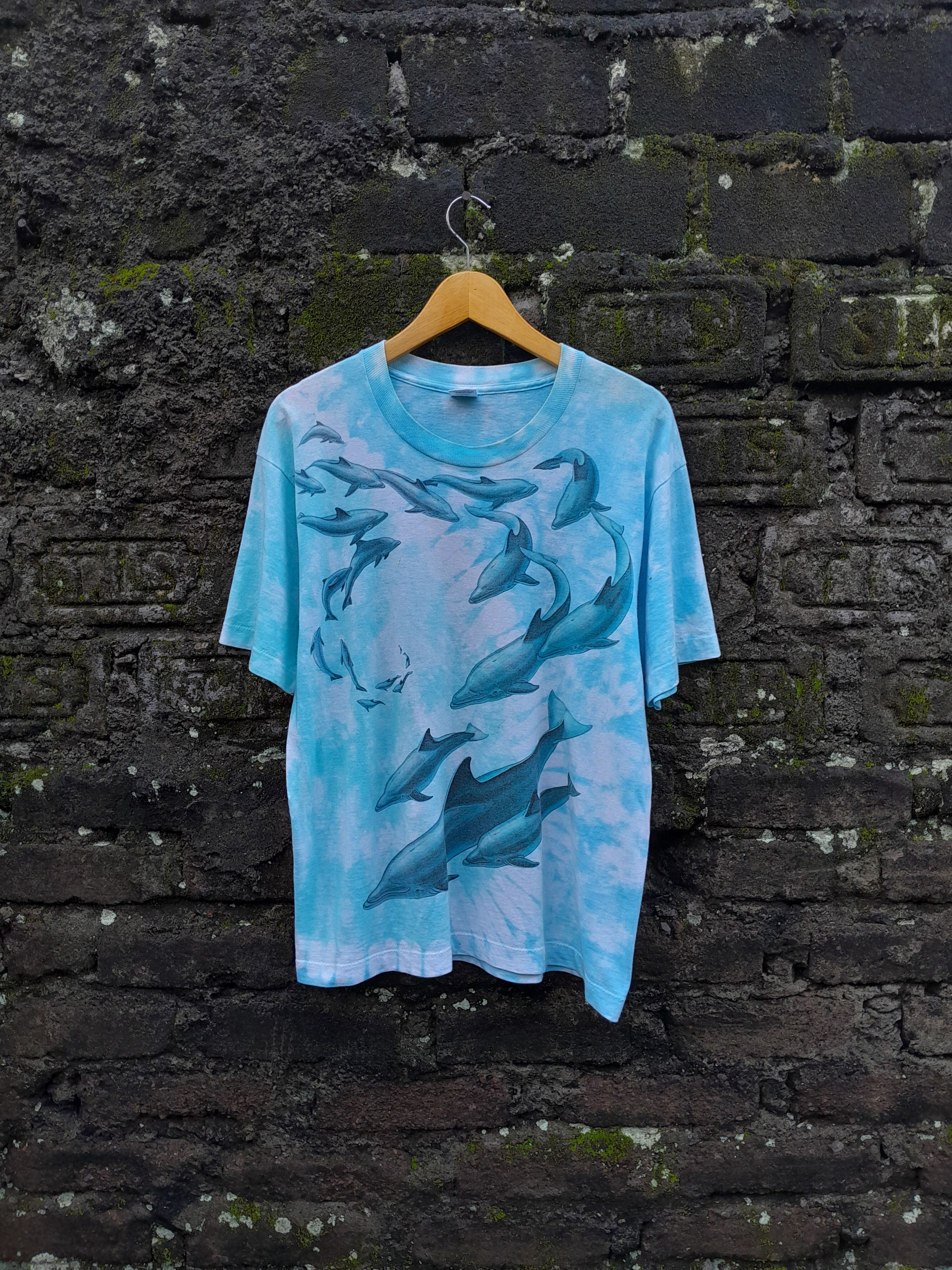 image of Animal Tee x Habitat Vintage 90's Dolphin All Over Print T-Shirt, Men's (Size Large)