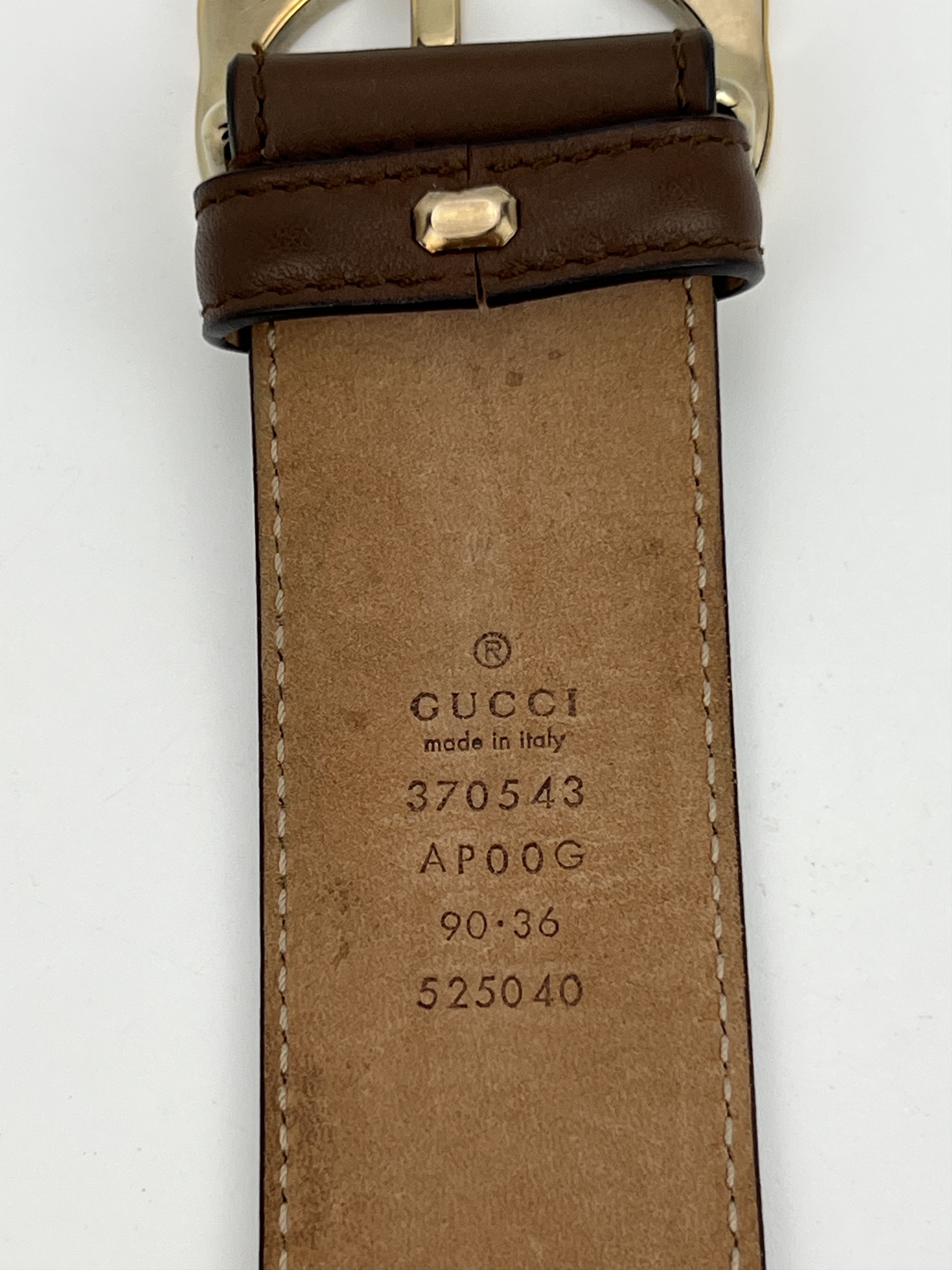 Gucci Gucci GG Logo Buckle Brown Leather Belt Size ONE SIZE - 8 Thumbnail