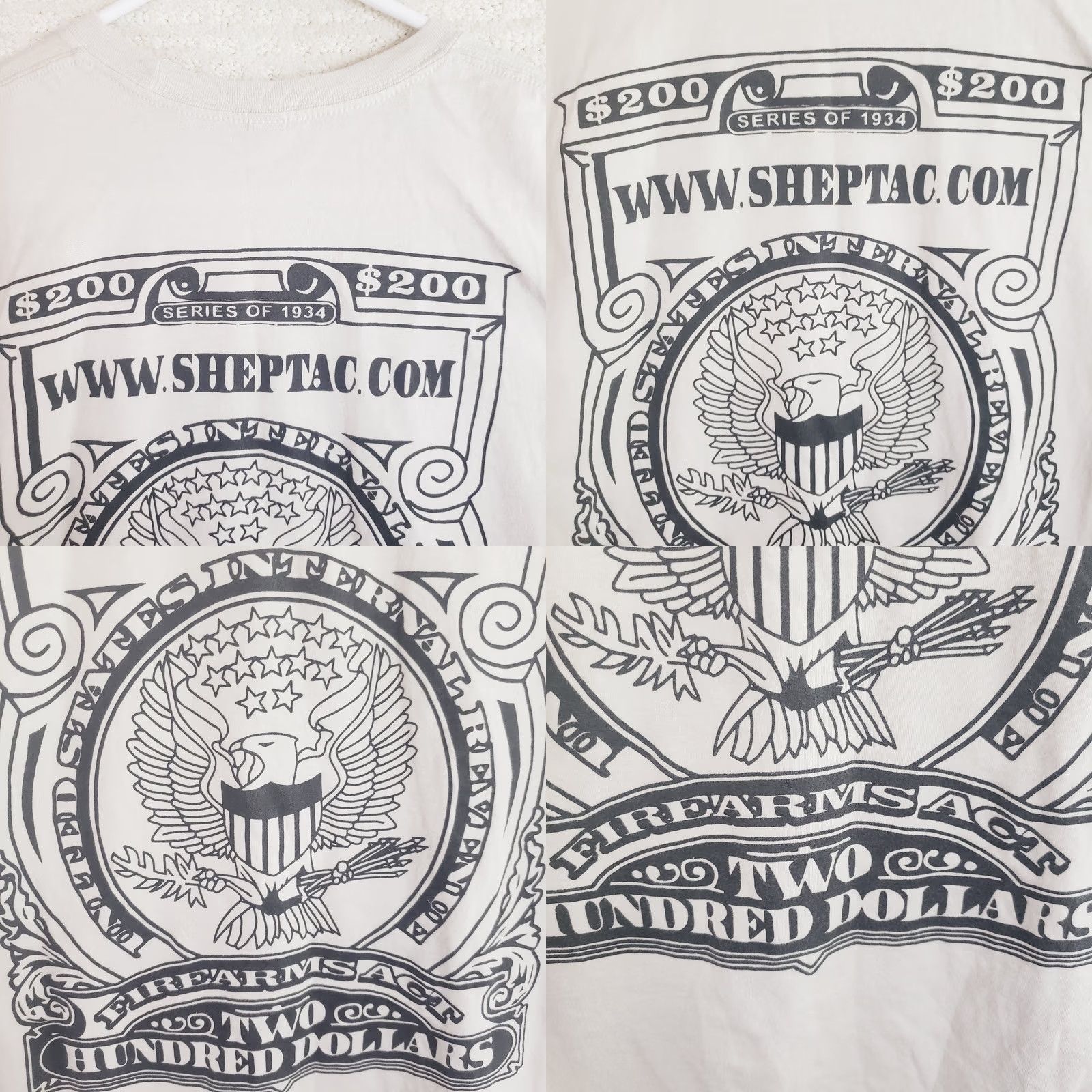 Logo 7 Nine Line Shirt Men Ivory White Short Sleeve Tee Logo T-Shirt S Regular Military Tactical Dollar Bill Logo Size US 29 - 9 Thumbnail