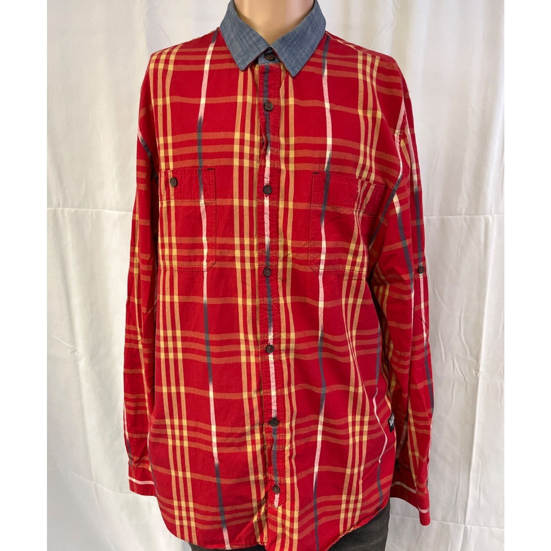 Buffalo David Bitton Buffalo David Bitton Men's Red Plaid Shirt/Button Up Sz XL S Size US XL / EU 56 / 4 - 1 Thumbnail