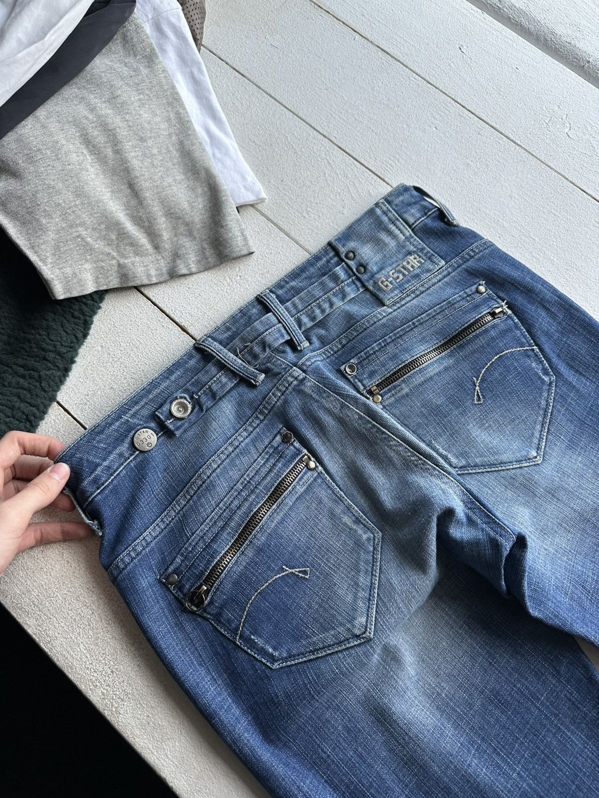 G-Star 🚨VNTG G STAR RAW BLUE FADED RARE AVANT GARDE JEANS Y2K Size 30" / US 8 / IT 44 - 8 Thumbnail