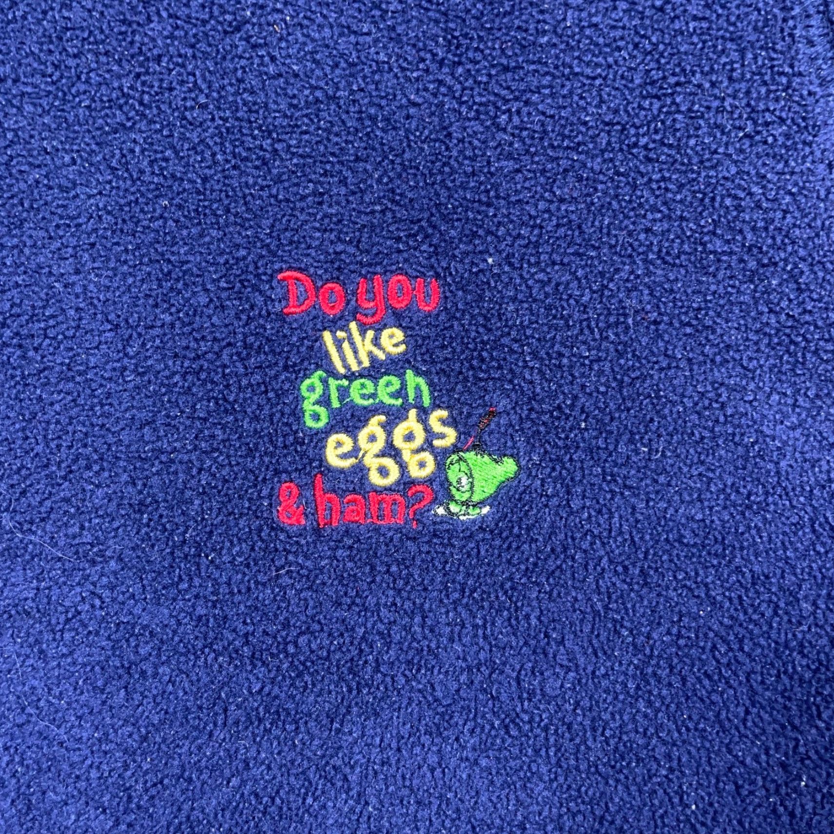 Vintage VINTAGE Dr Seuss Hoodie Men 2XL Blue Fleece Pullover Sweatshirt Sam Ham Cartoon Classic 90s Theme Size US XXL / EU 58 / 5 - 3 Thumbnail