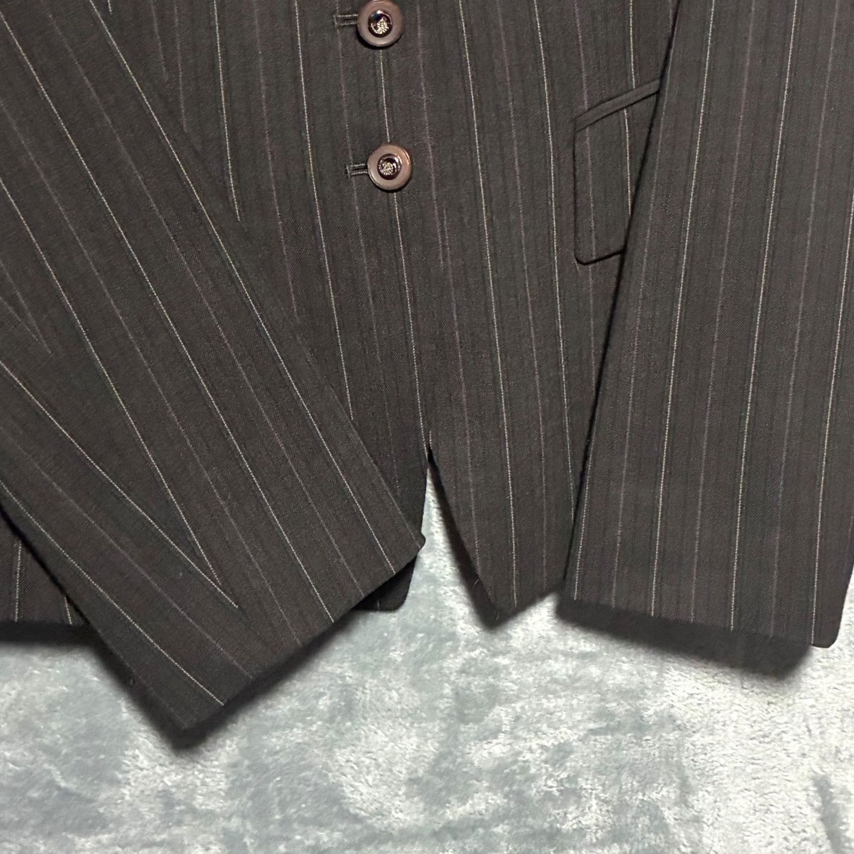 Vintage Tahari Wool Blend Pinstripe Blazer Charcoal Grey Women's 6 Size M / US 6-8 / IT 42-44 - 4 Thumbnail