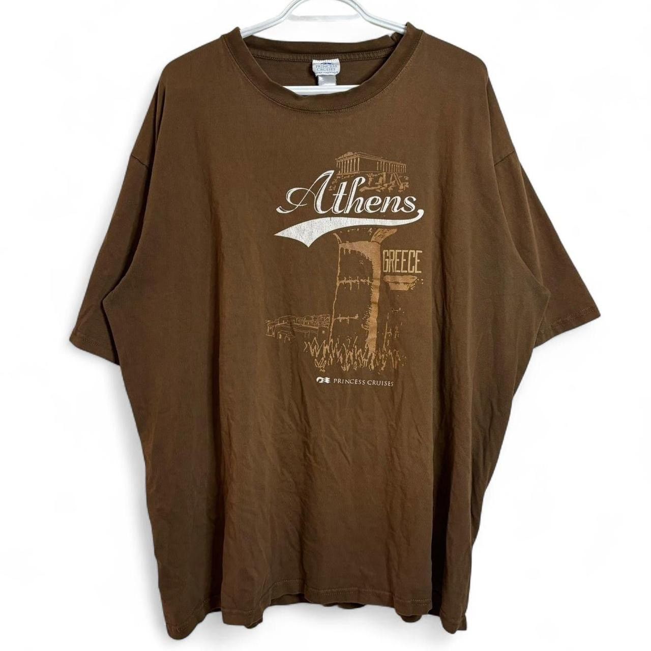 Vintage Vintage Brown Athens Greece Graphic Tee Size US XXL / EU 58 / 5 - 1 Thumbnail
