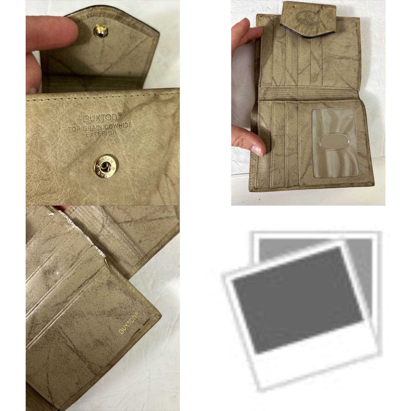 Vintage VINTAGE Buxton Wallet Bifold Snap Gray Cowhide Credit Card Folding Coin Purse Women Mens Size ONE SIZE - 8 Thumbnail