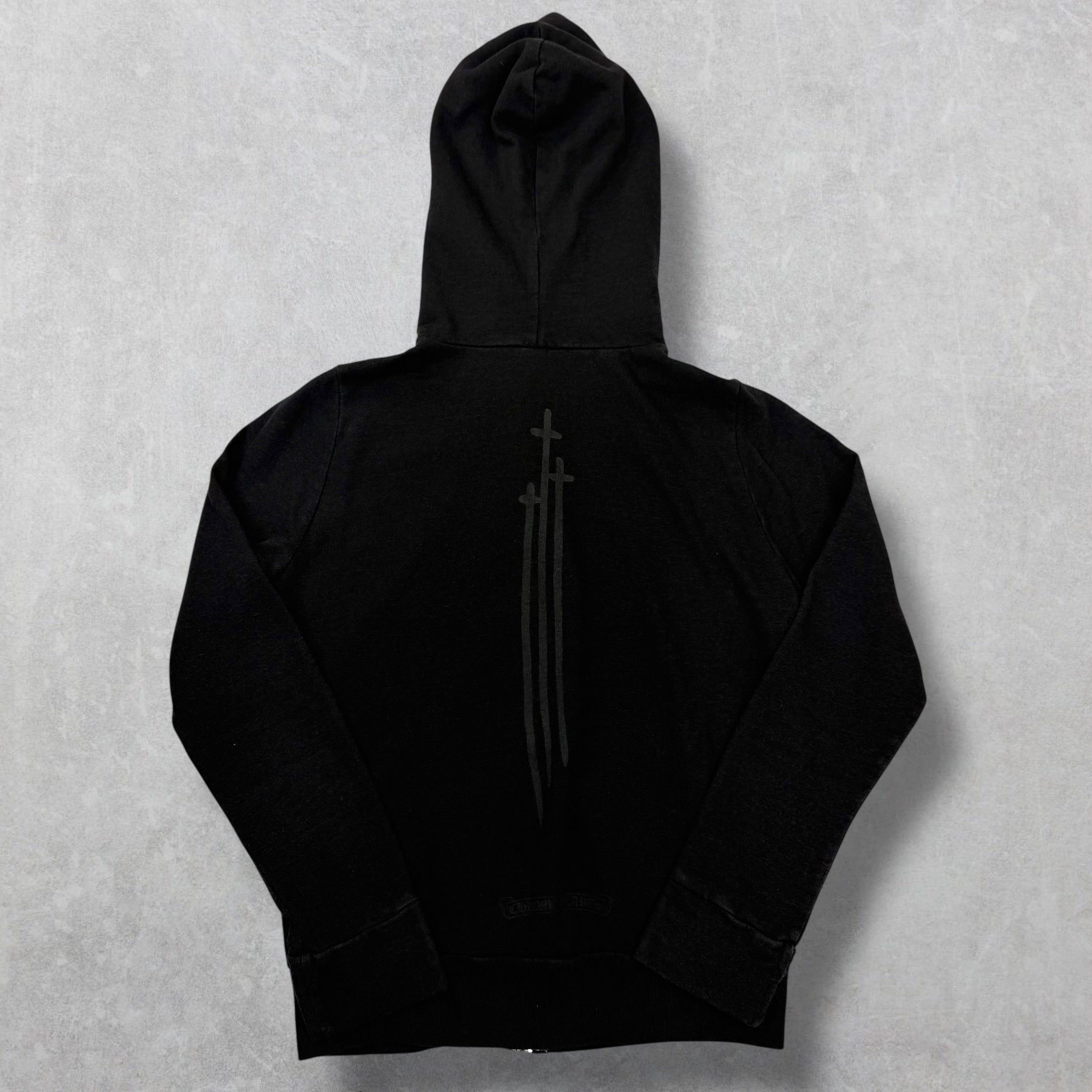 Chrome Hearts Chrome Hearts Black Triple Cross Logo Zip Up Hoodie XS Size US XS / EU 42 / 0 - 3 Thumbnail